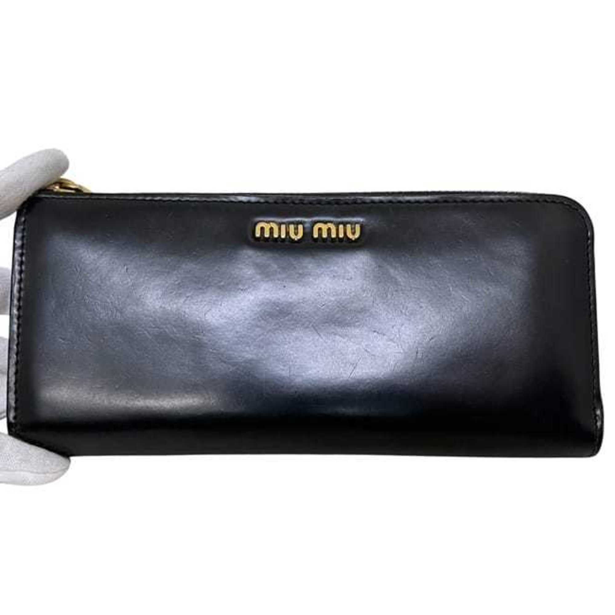 Miu Miu Black Leather Coin Purse/Coin Case (Pre-Owned)