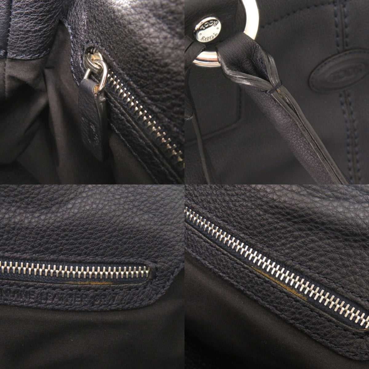 Tod's Navy Leather Handbag Tote Bag (Pre-Owned)