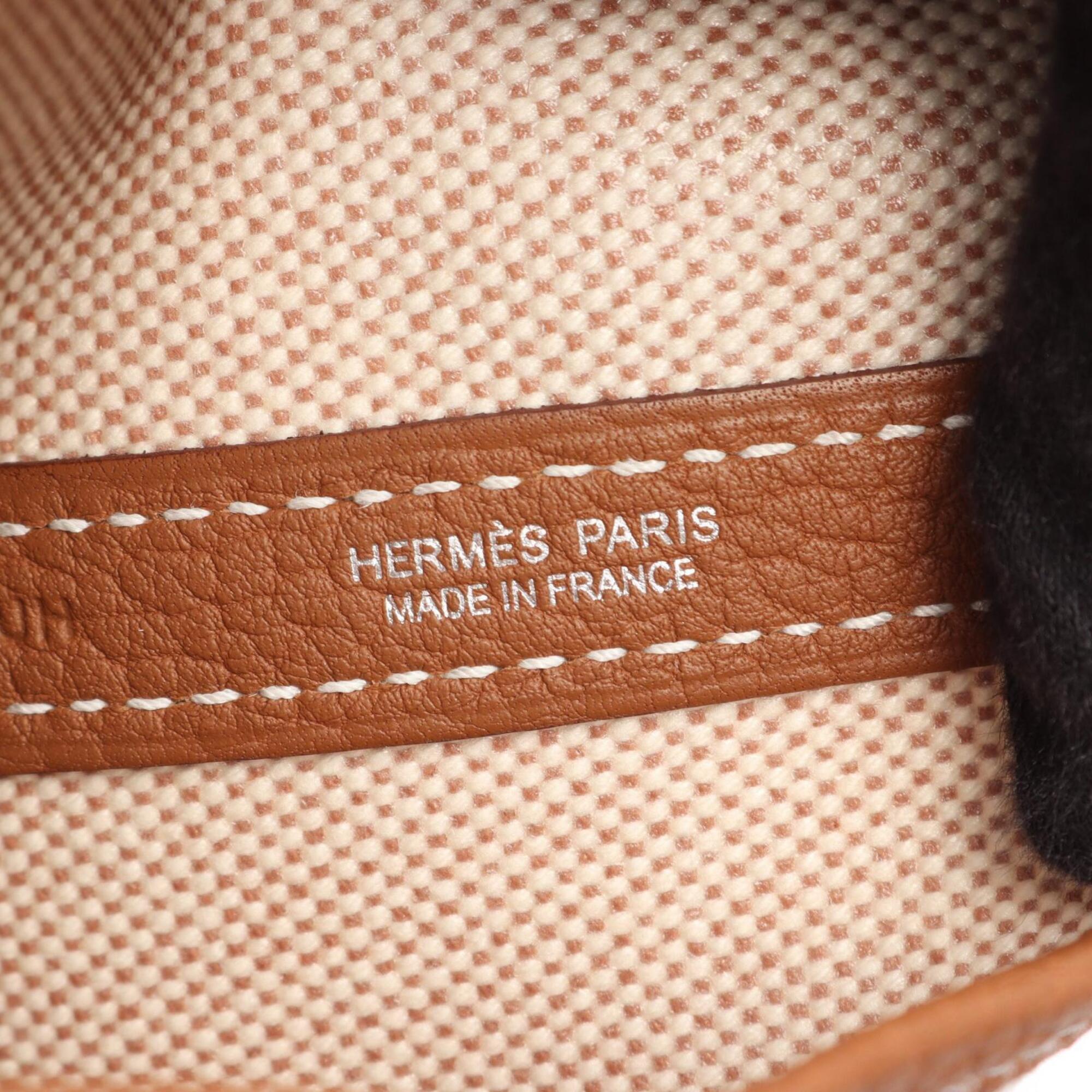 Hermes Brown Ecru Gold Ivory Toile H Canvas Leather Negonda Leather Handbag Tote Bag (Pre-Owned)