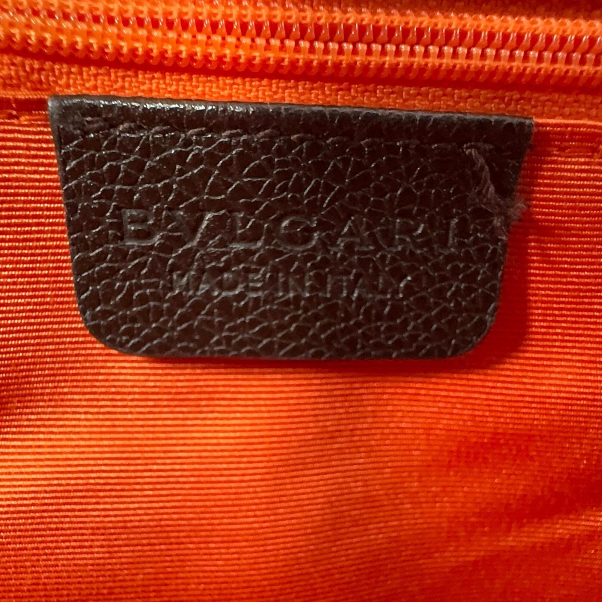 Bvlgari Brown Canvas Leather Shoulder Bag (Pre-Owned)