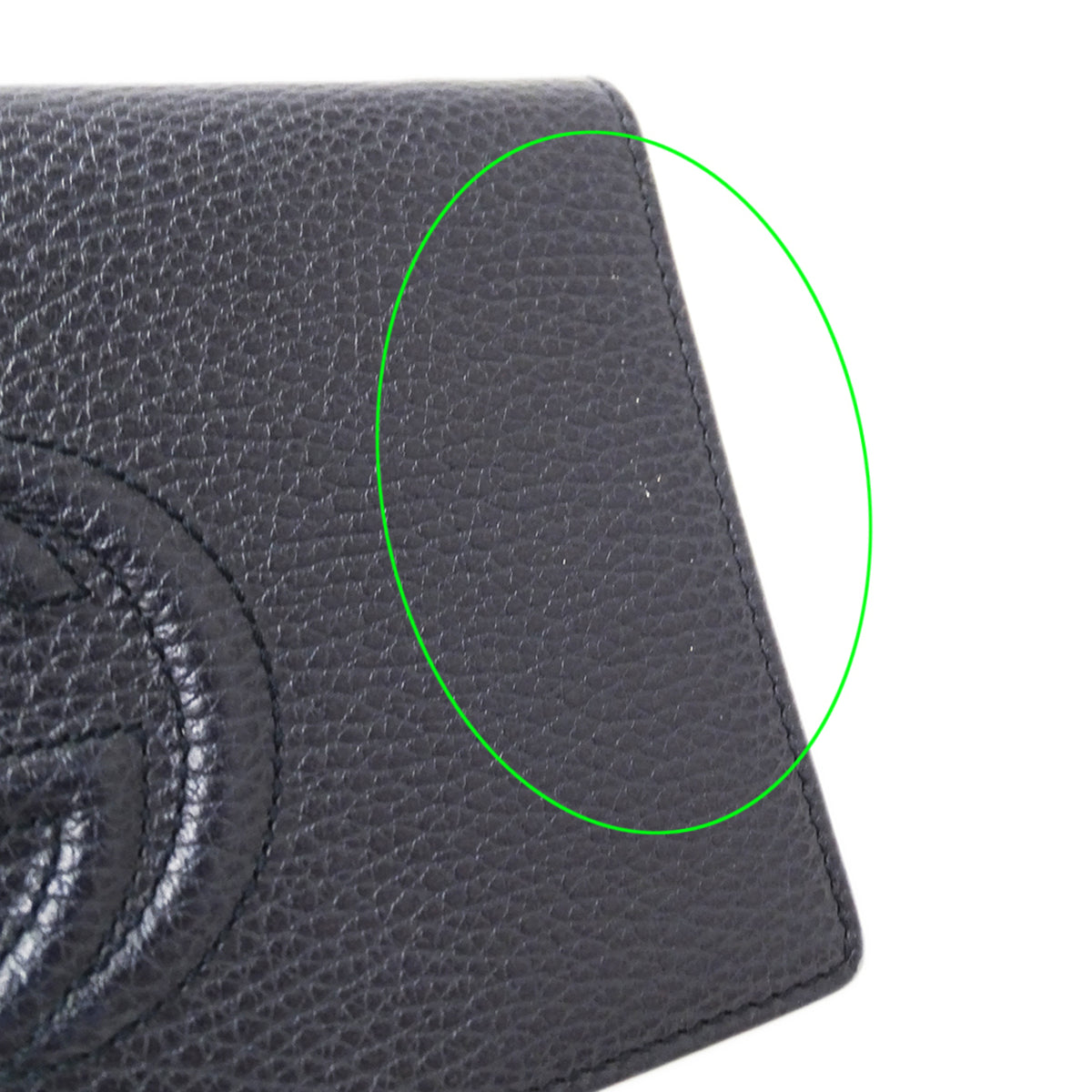Gucci Navy Leather Chain/Shoulder Wallet (Pre-Owned)