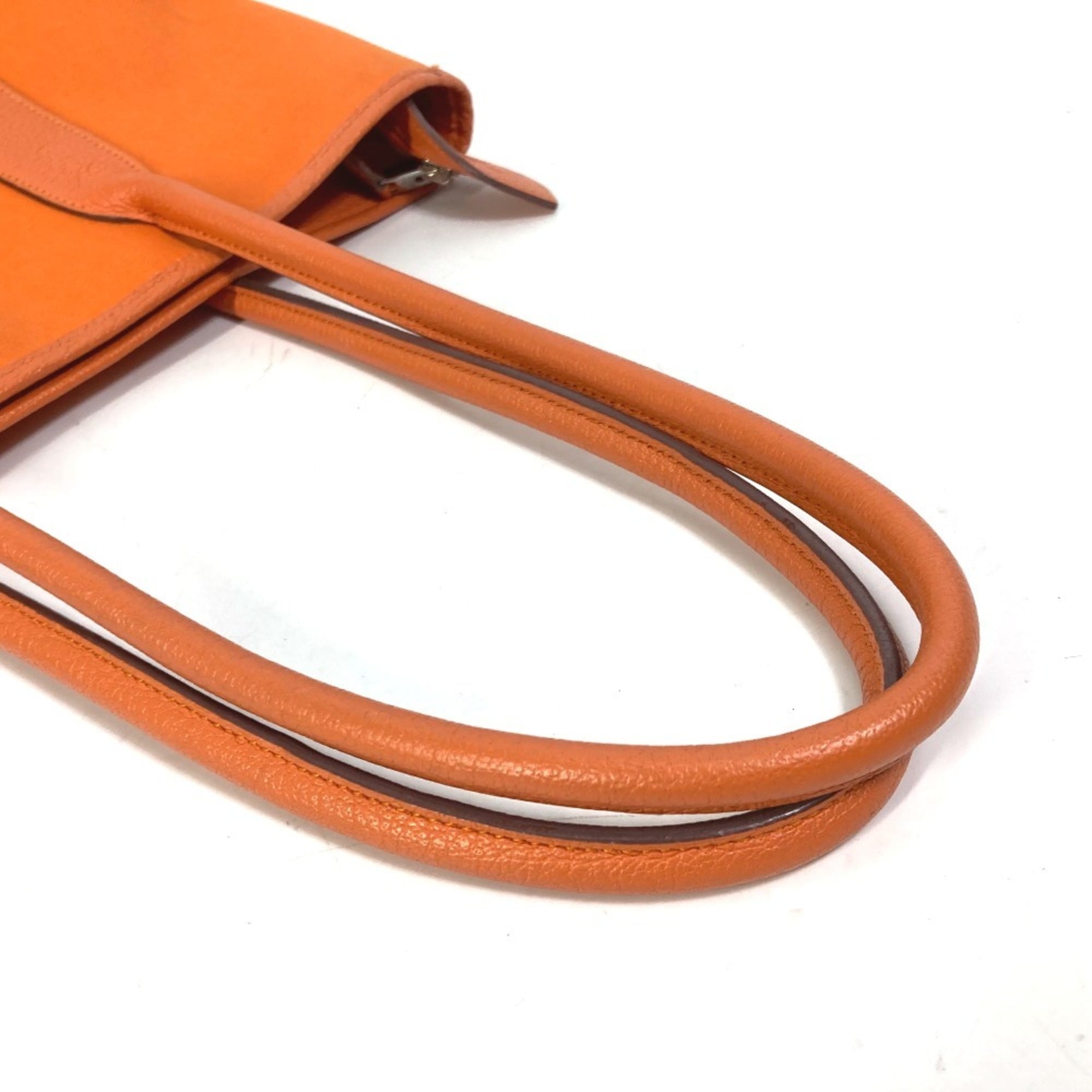 Hermes Orange Toile Officier Shoulder Bag Tote Bag (Pre-Owned)