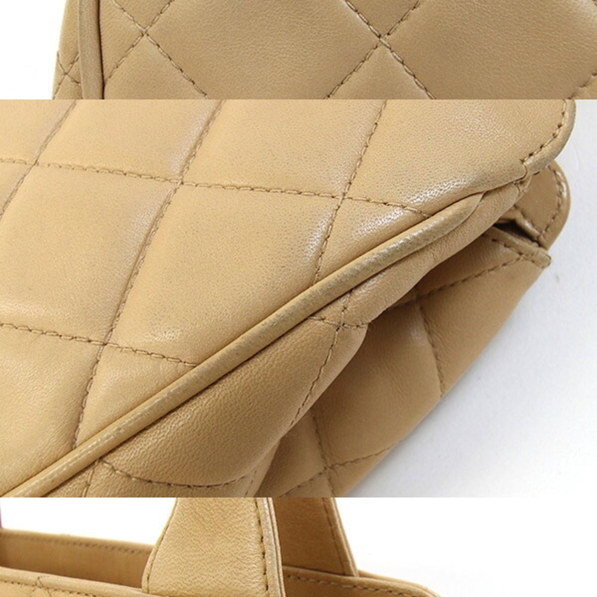 Chanel Beige Leather Handbag (Pre-Owned)