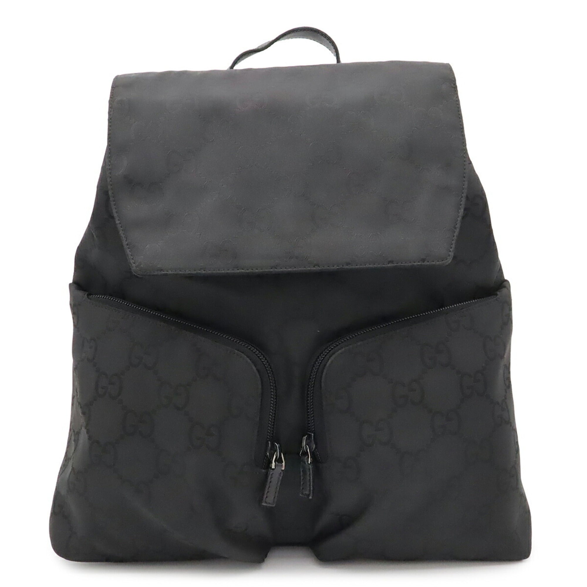 Gucci Black Nylon Leather Backpack (Pre-Owned)