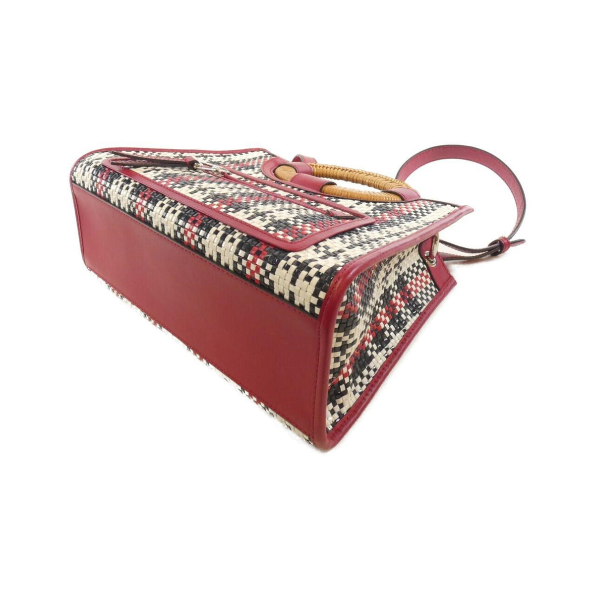 Fendi Red Color Leather Handbag (Pre-Owned)