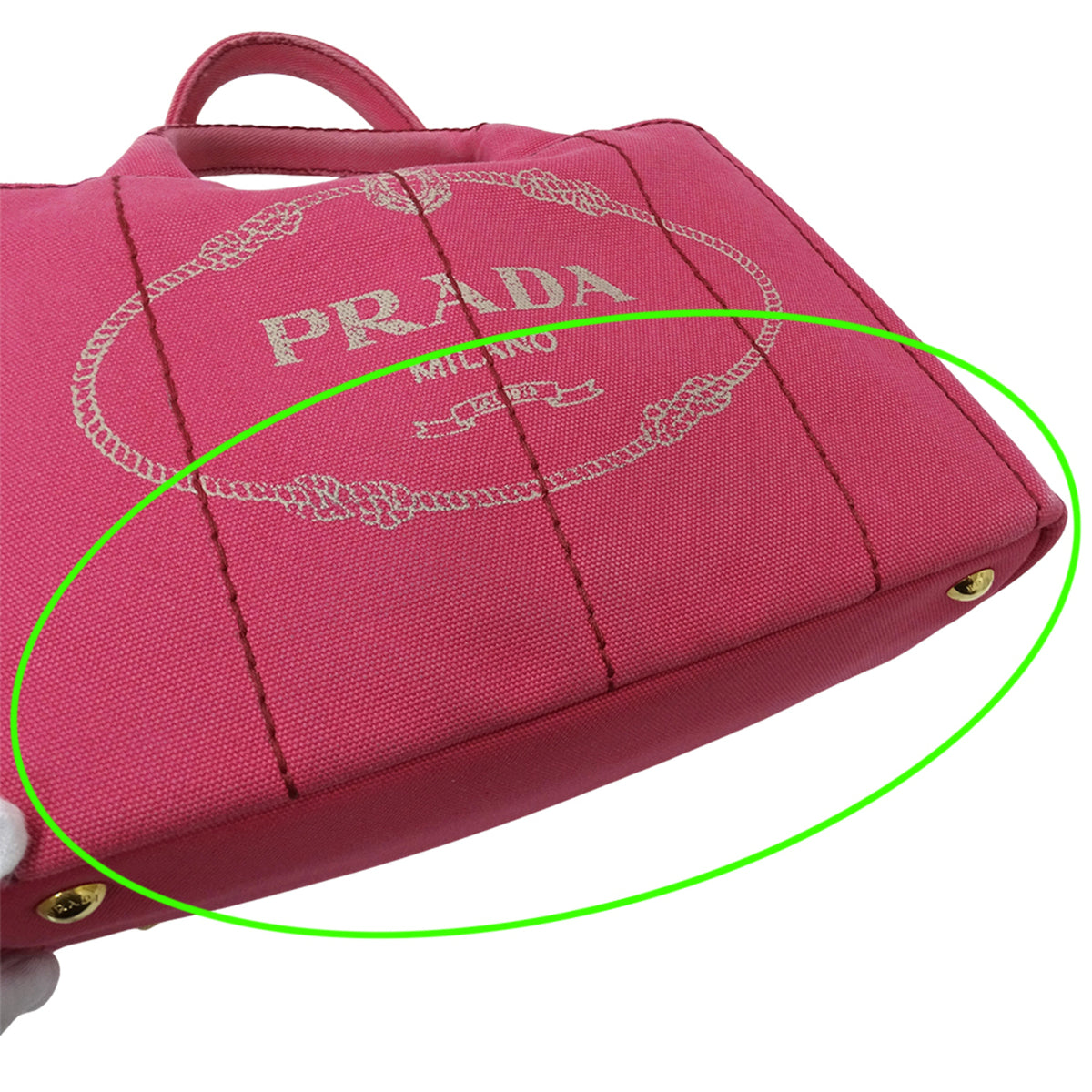Prada Pink Canvas Handbag Shoulder Bag Tote Bag (Pre-Owned)