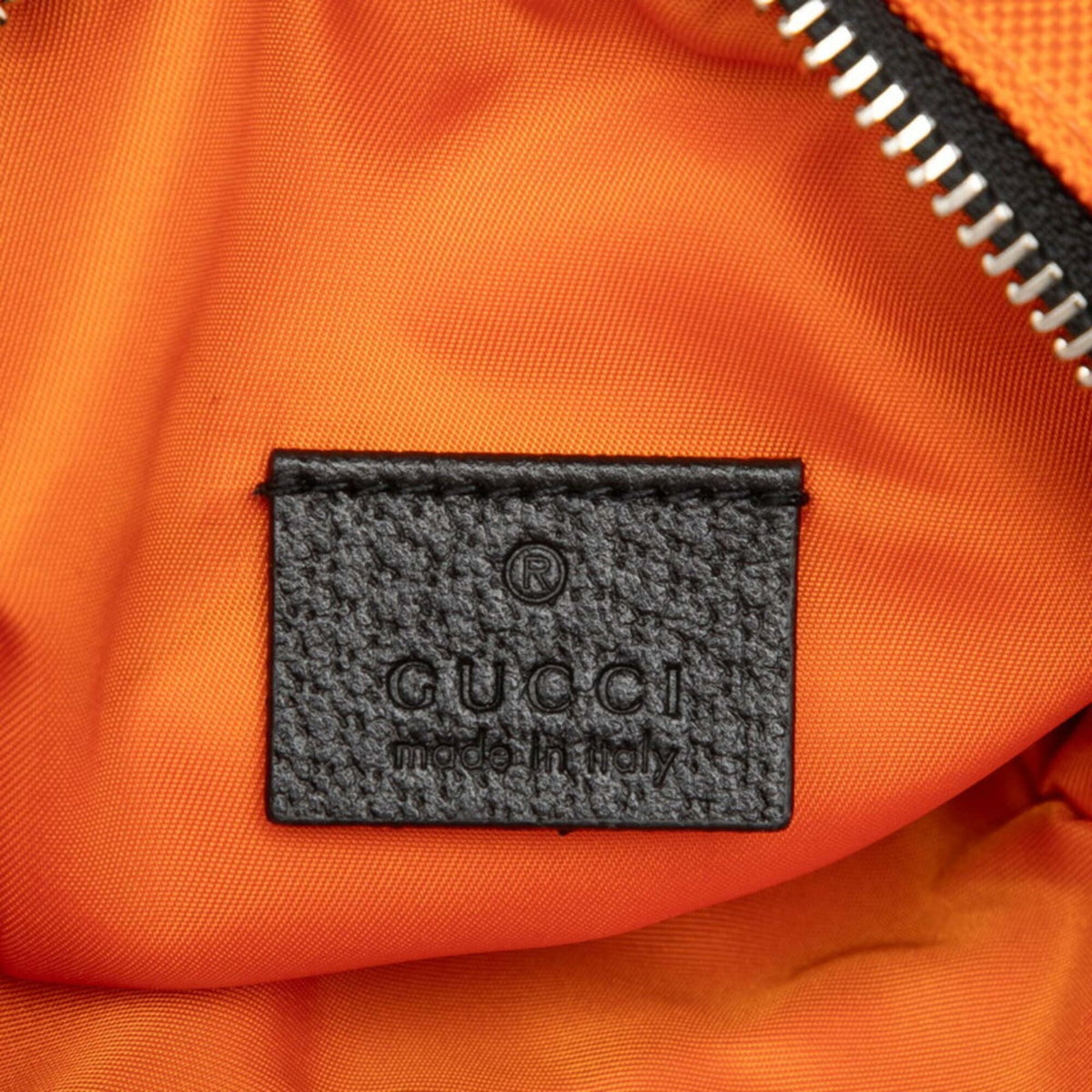 Gucci Black Orange Nylon Leather Shoulder Bag (Pre-Owned)