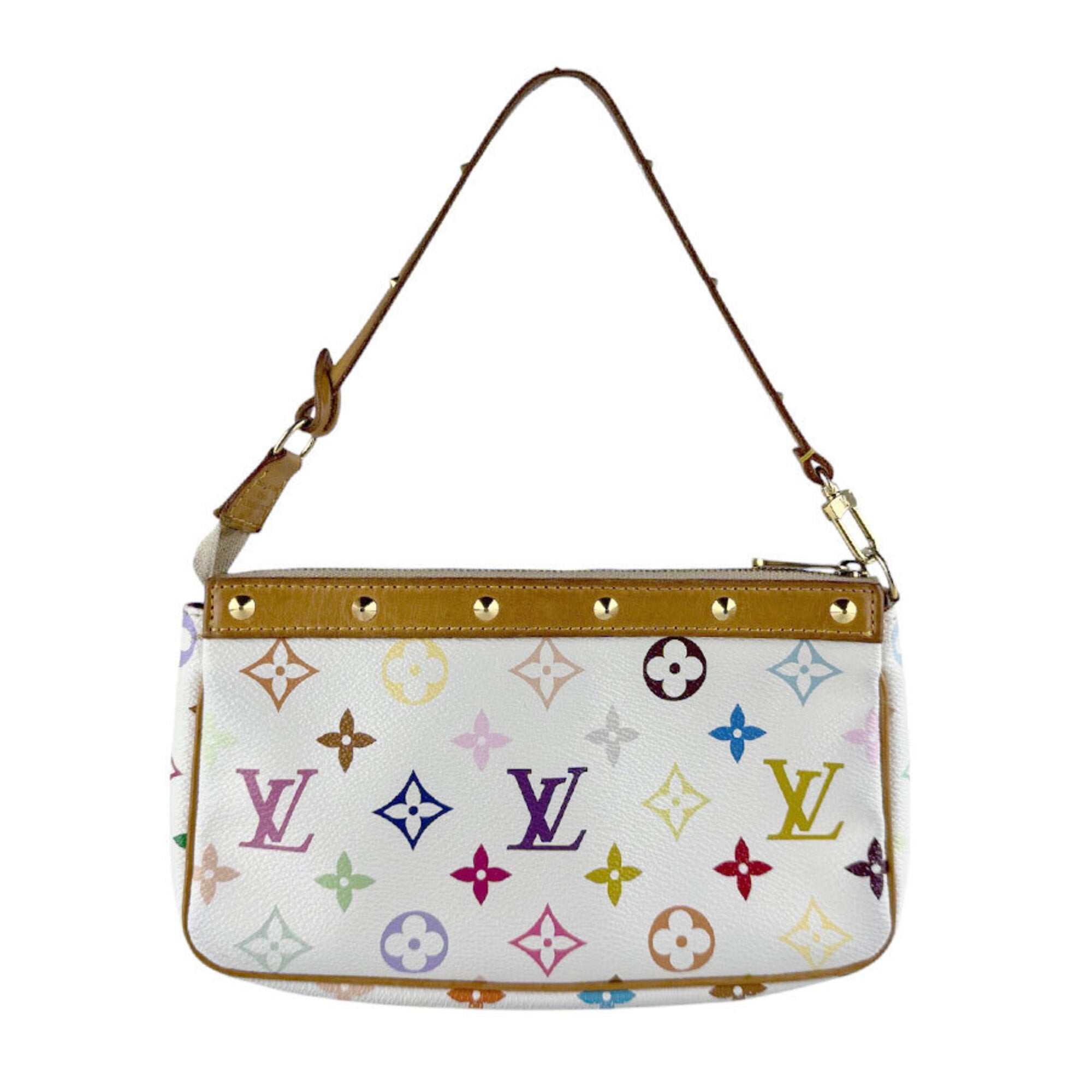 Louis Vuitton Blanc Multi-Color Monogram Multicolore Handbag Pochette (Pre-Owned)