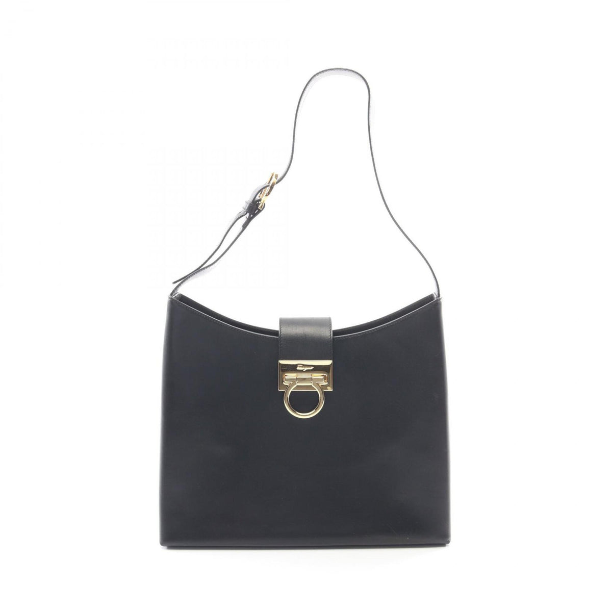 Salvatore Ferragamo Black Leather Handbag Shoulder Bag (Pre-Owned)