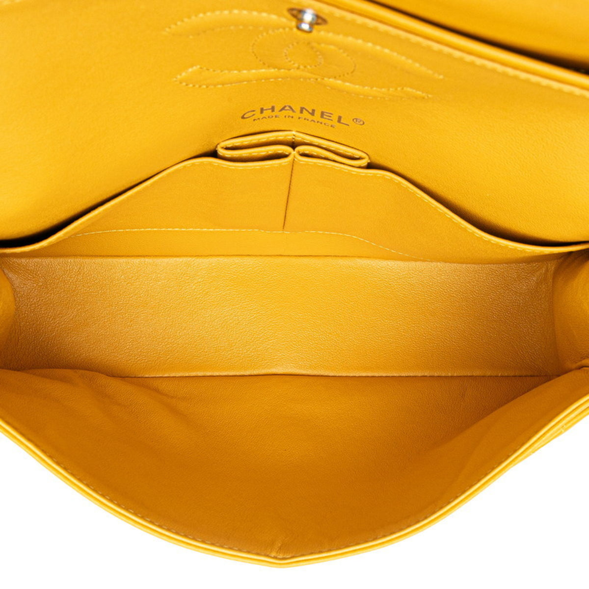 Chanel Silver Yellow Leather Shoulder Bag (Pre-Owned)