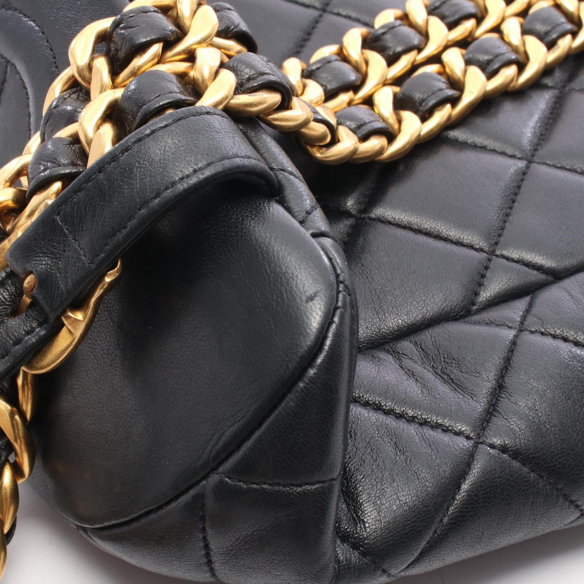 Chanel Black Leather Backpack Handbag (Pre-Owned)