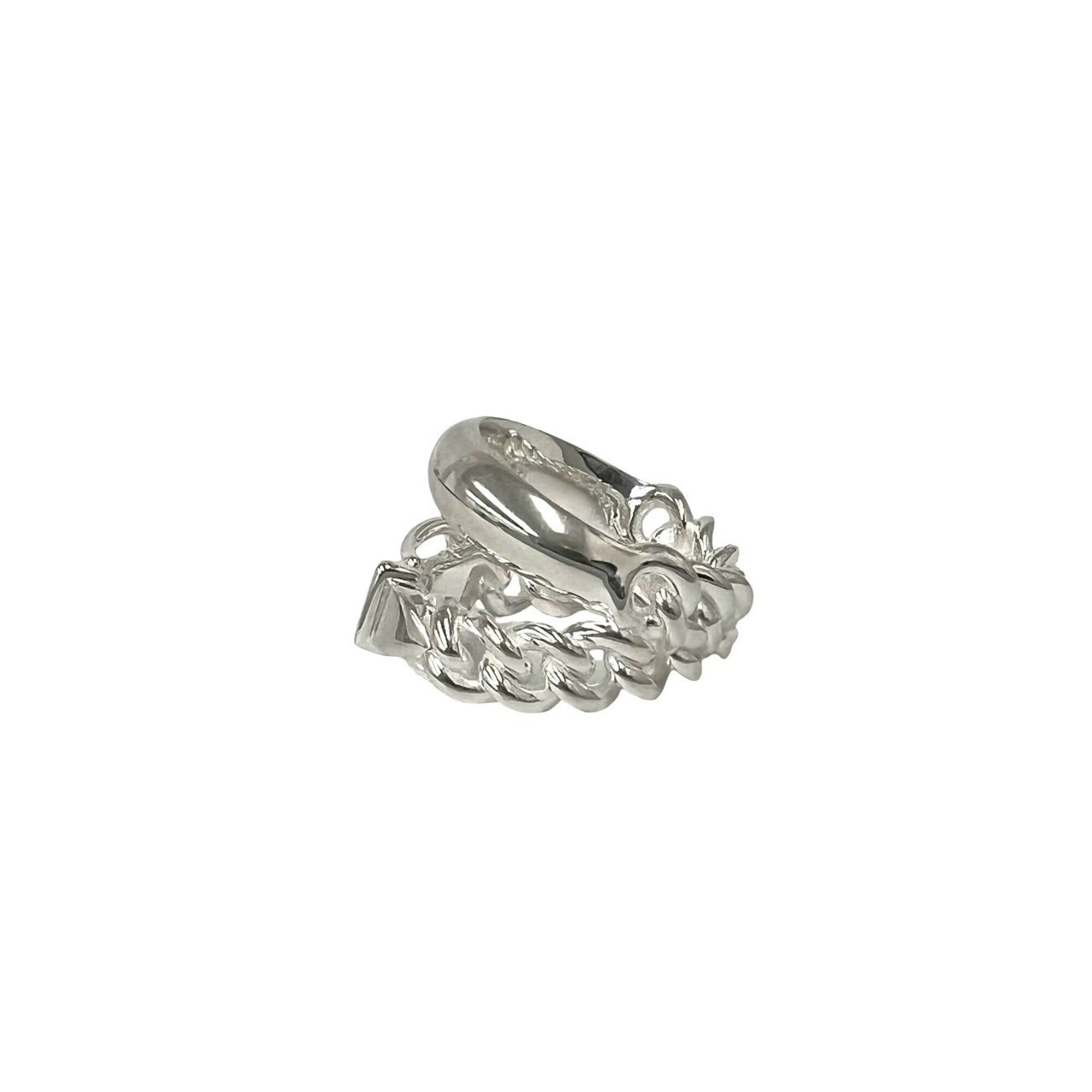 Hermes Silver Silver 925 Band Ring (Pre-Owned)
