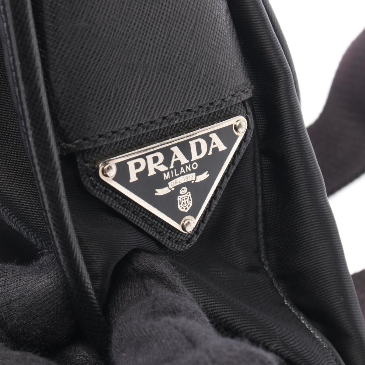 Prada Black Tessuto Saffiano Handbag Shoulder Bag (Pre-Owned)