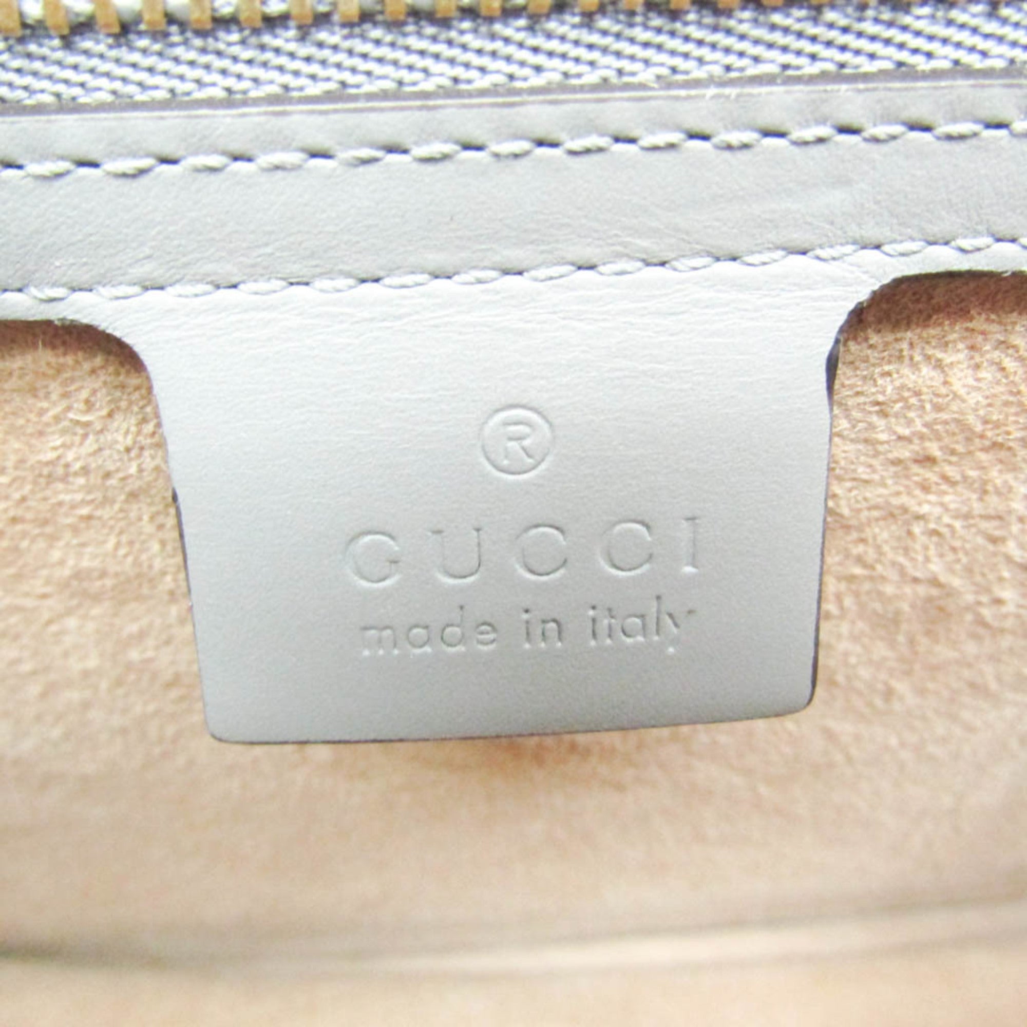 Gucci Gray Leather Shoulder Bag (Pre-Owned)