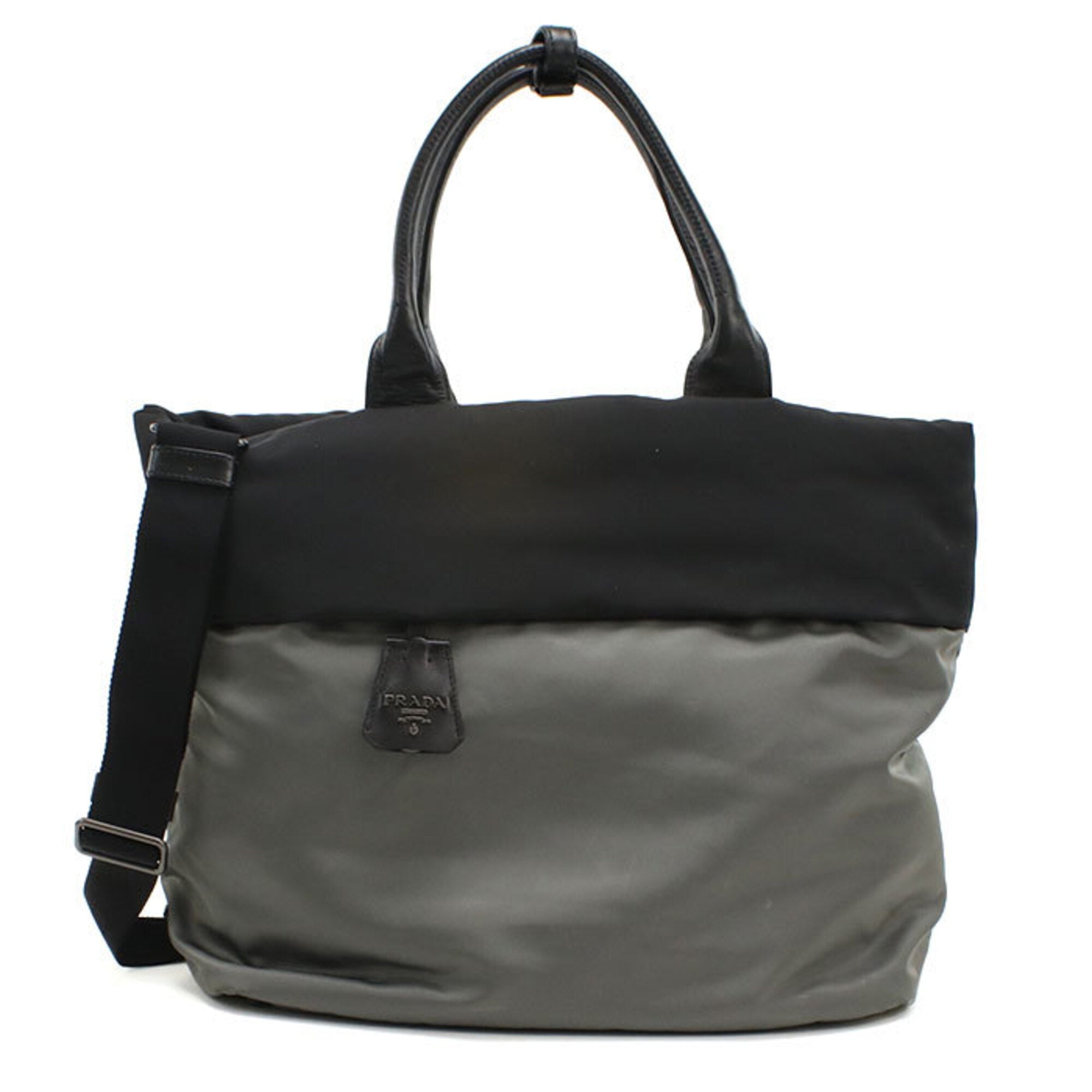 Prada Gray Nylon Tote Bag (Pre-Owned)