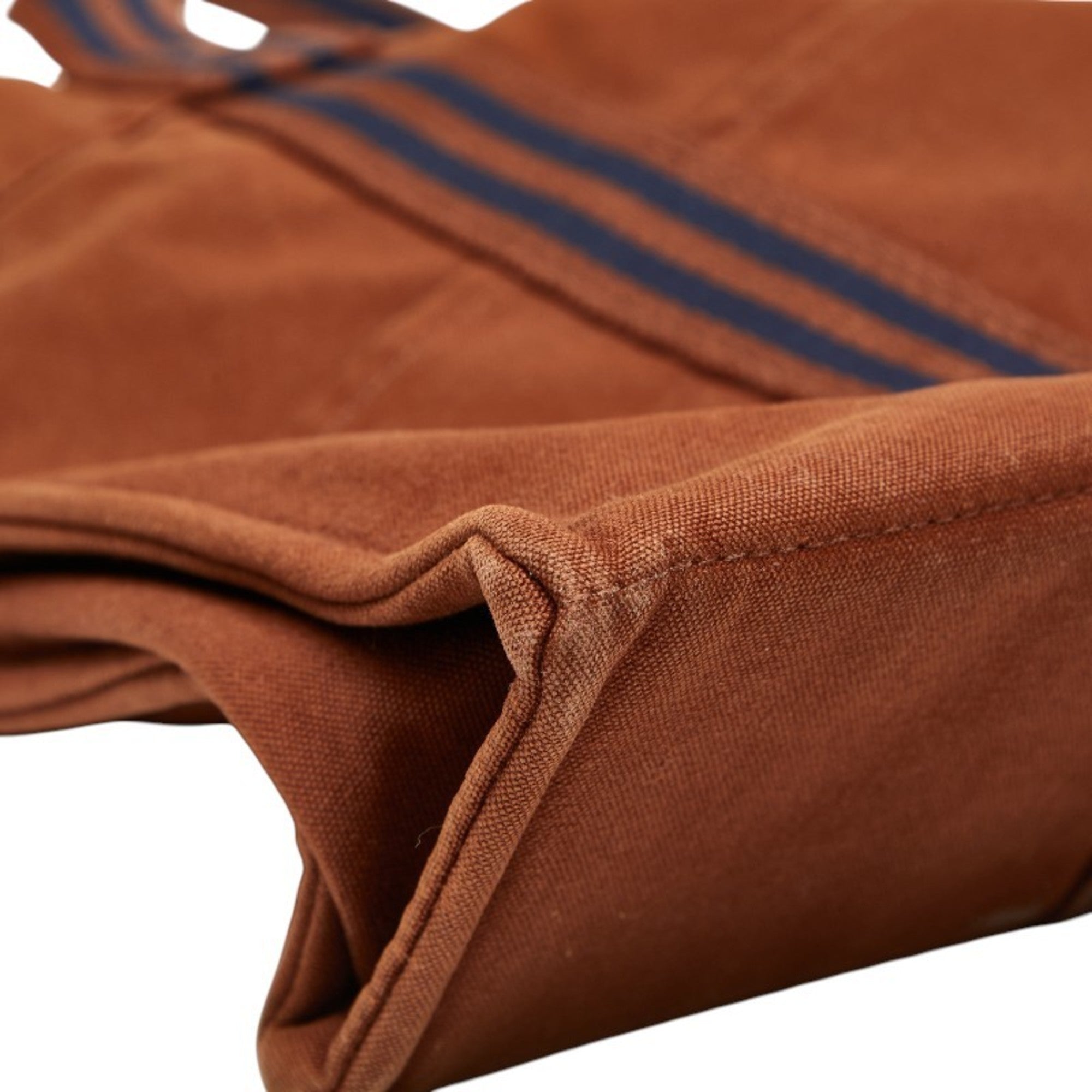 Hermes Brown Navy Canvas Tote Bag (Pre-Owned)