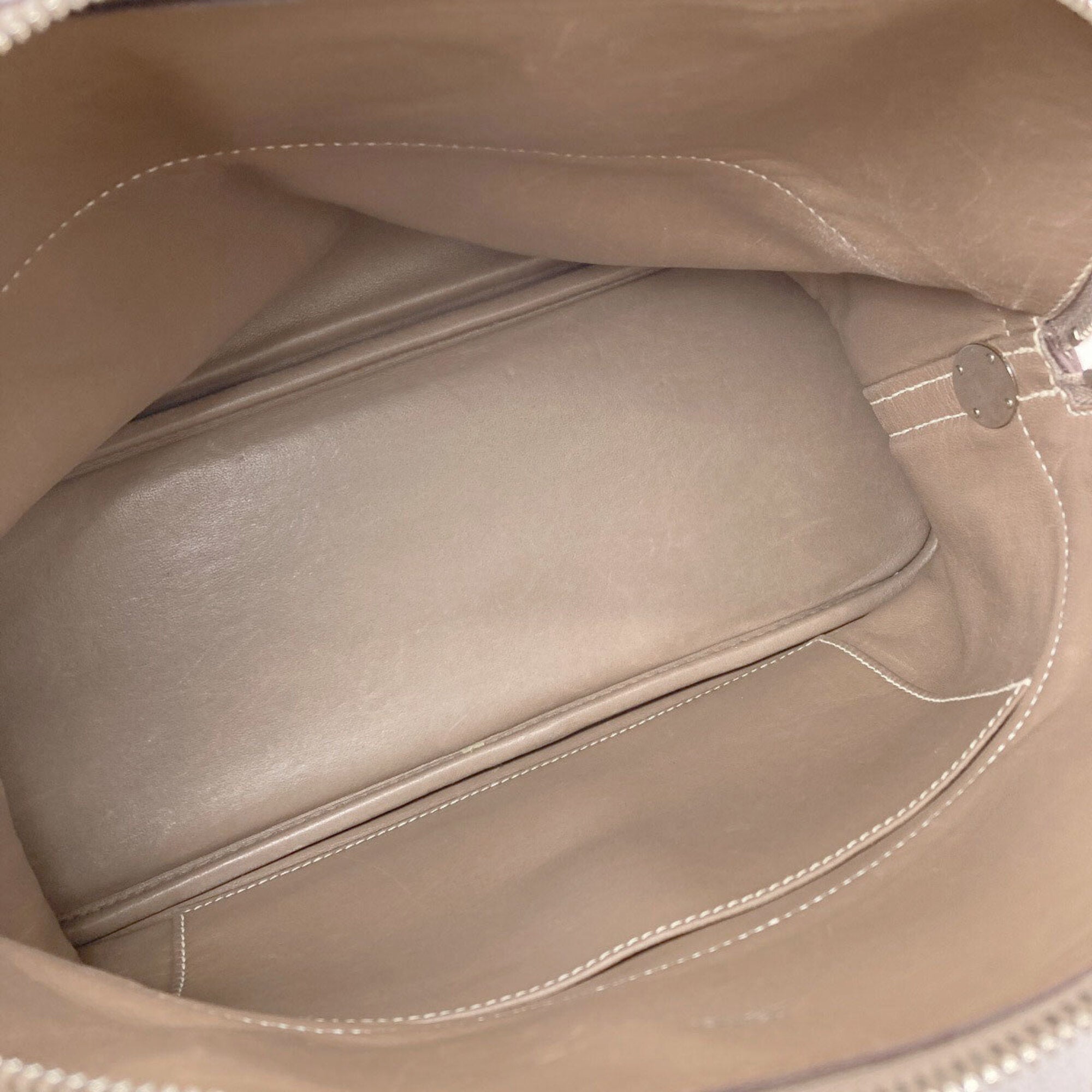 Hermes Etoupe Gray Taurillon Clemence Leather Handbag (Pre-Owned)