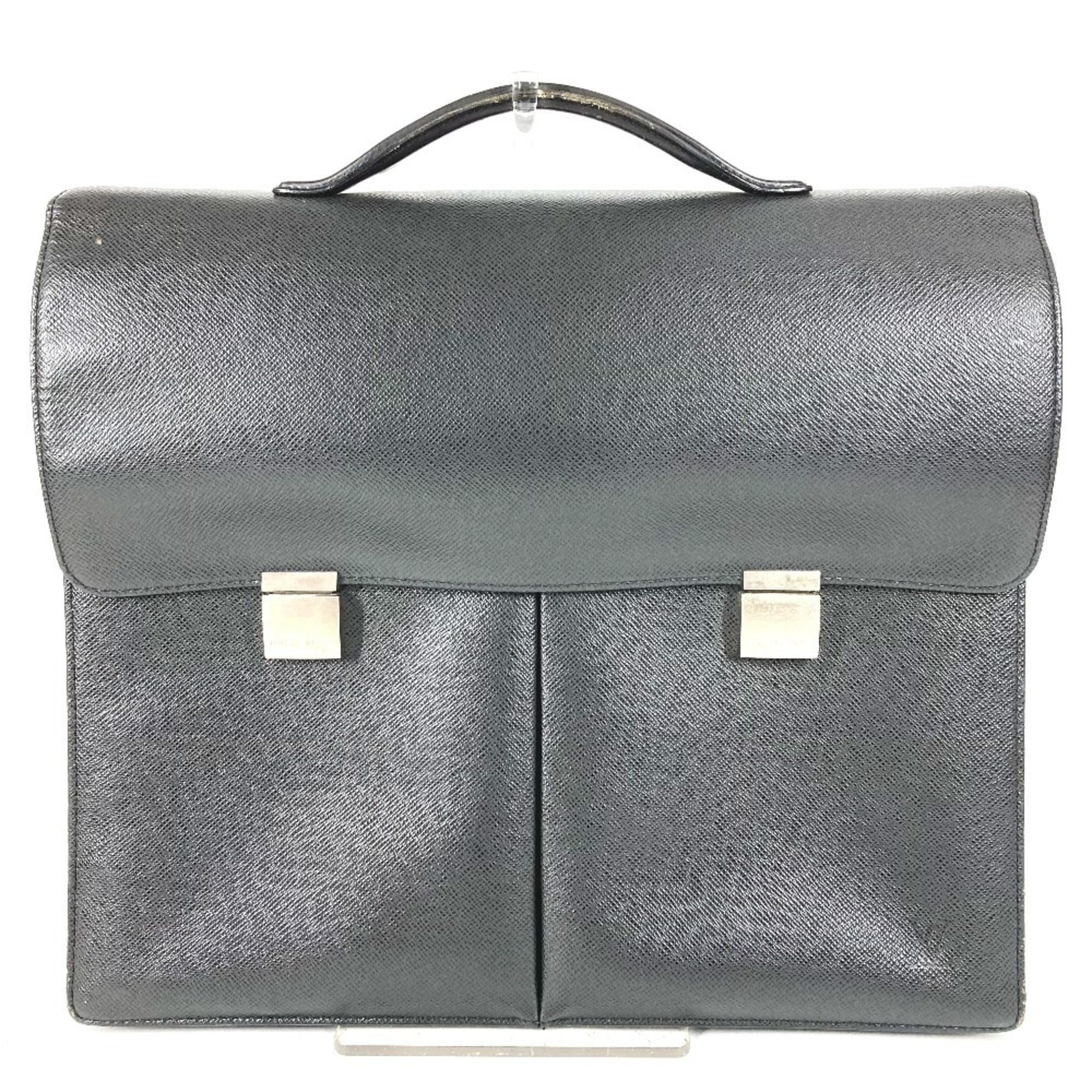 Louis Vuitton Ardoise Black Taiga Leather Briefcase Handbag (Pre-Owned)