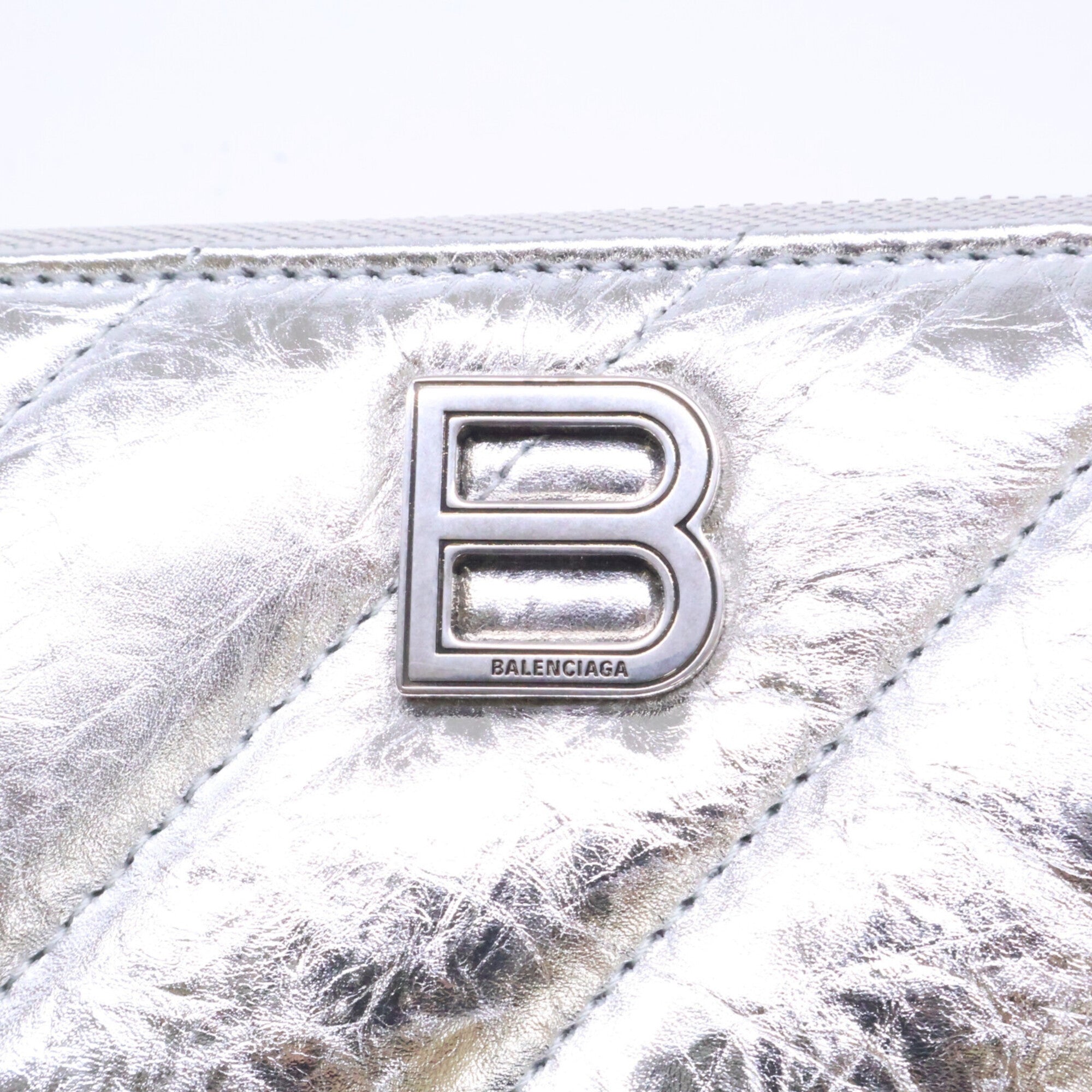 Balenciaga Silver Leather Long Wallet (Bi-Fold) (Pre-Owned)