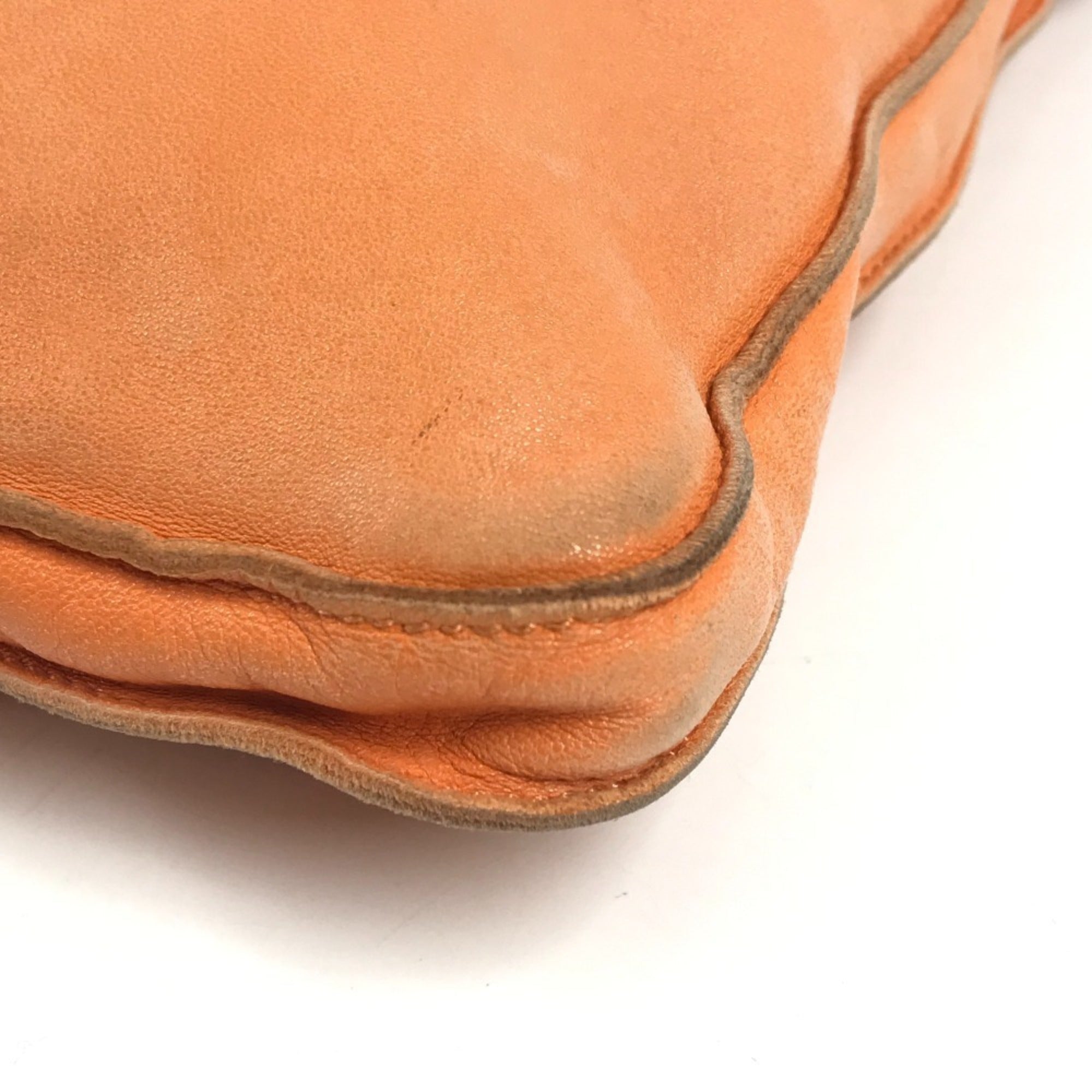 Hermes Orange Leather Pochette Shoulder Bag (Pre-Owned)