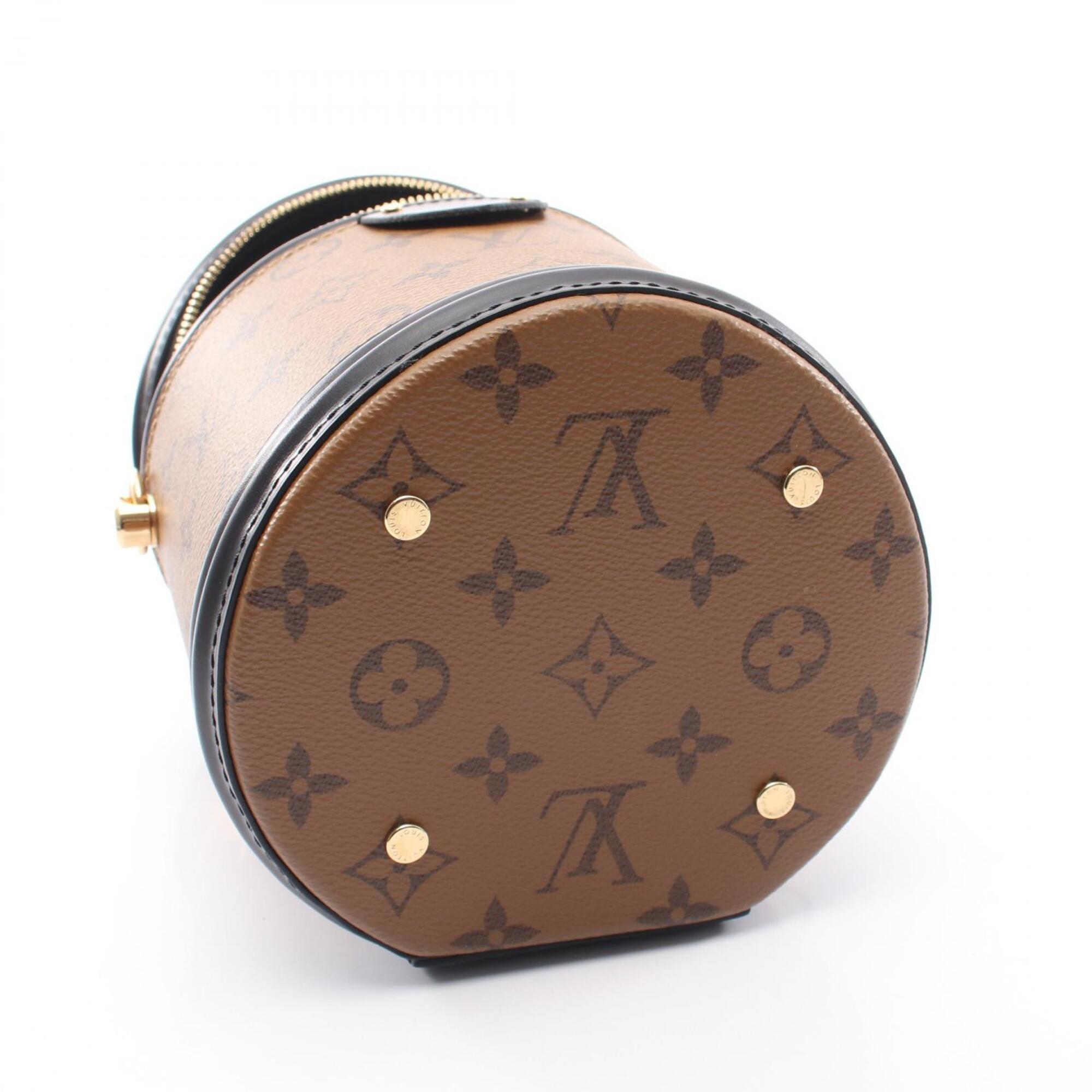 Louis Vuitton Black Brown Monogram Reverse Coated Canvas Leather Handbag (Pre-Owned)
