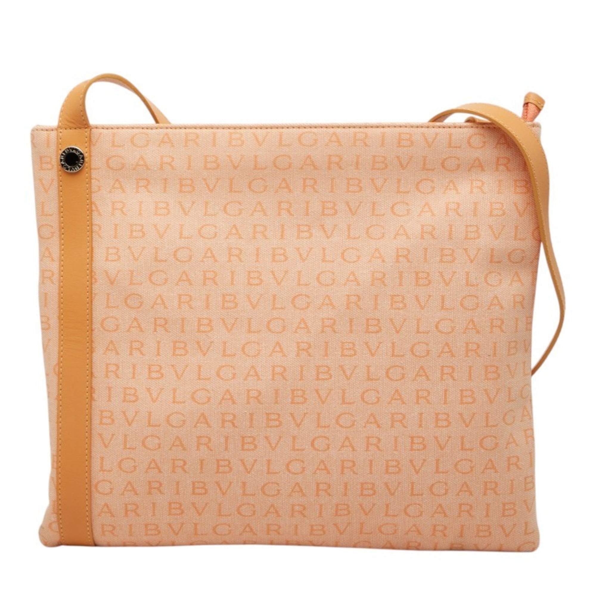Bvlgari Beige Canvas Leather Shoulder Bag (Pre-Owned)