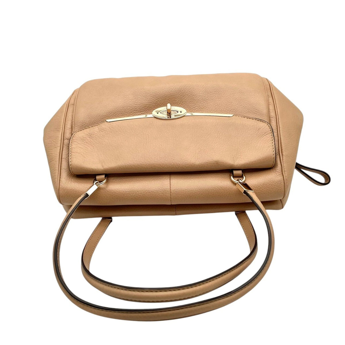 Coach Beige Leather Handbag Tote Bag (Pre-Owned)
