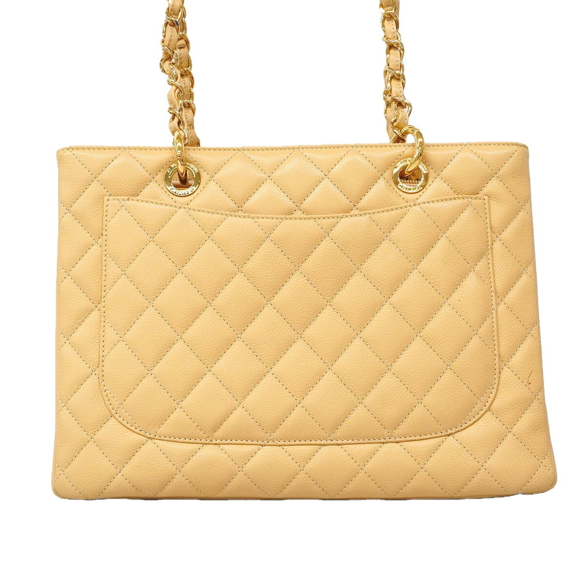 Chanel Beige Grained Calfskin Tote Bag (Pre-Owned)