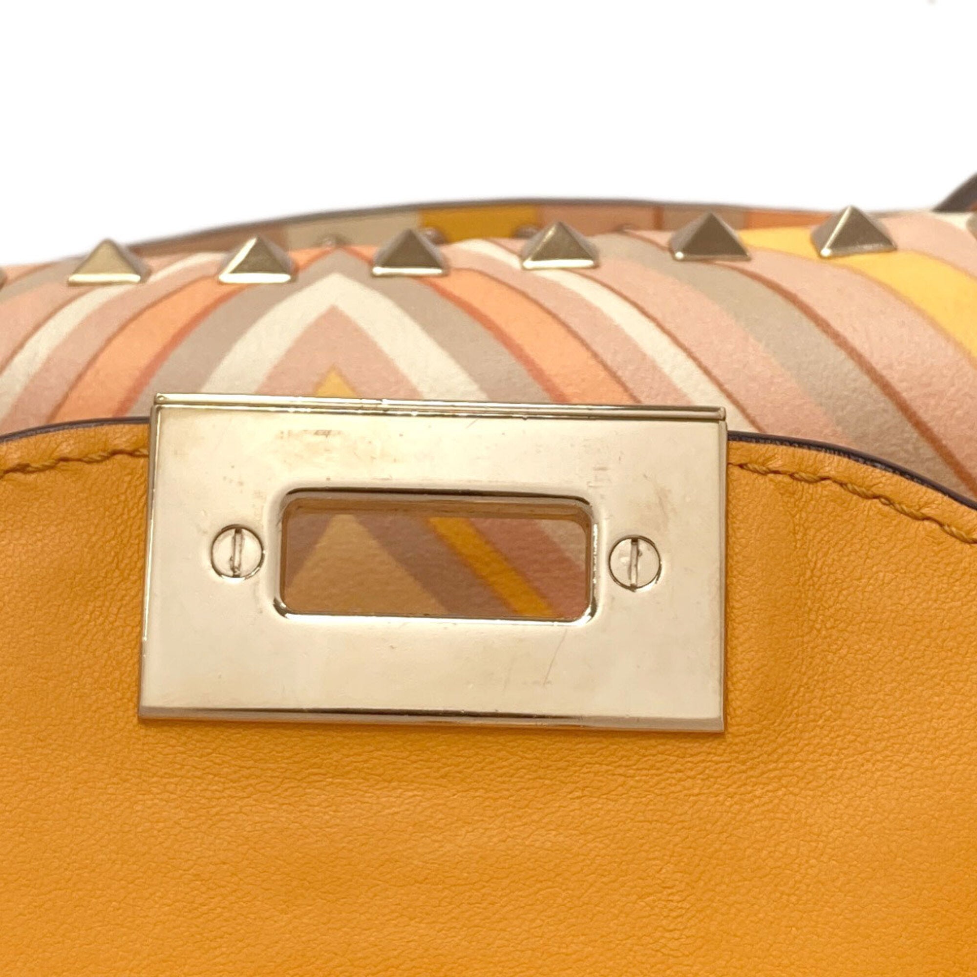 Unspecified Orange Leather Handbag (Pre-Owned)