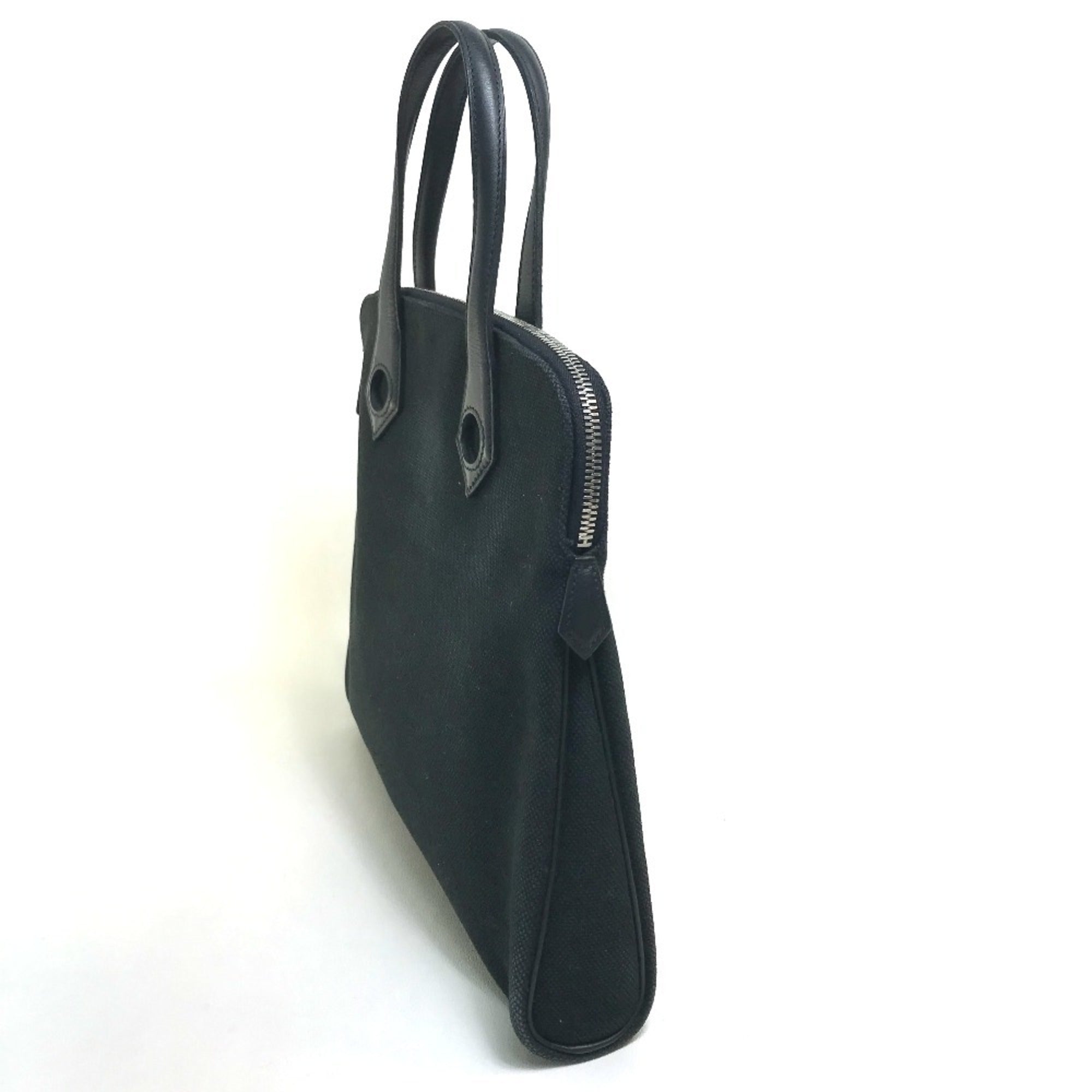 Hermes Black Toile H Handbag Tote Bag (Pre-Owned)