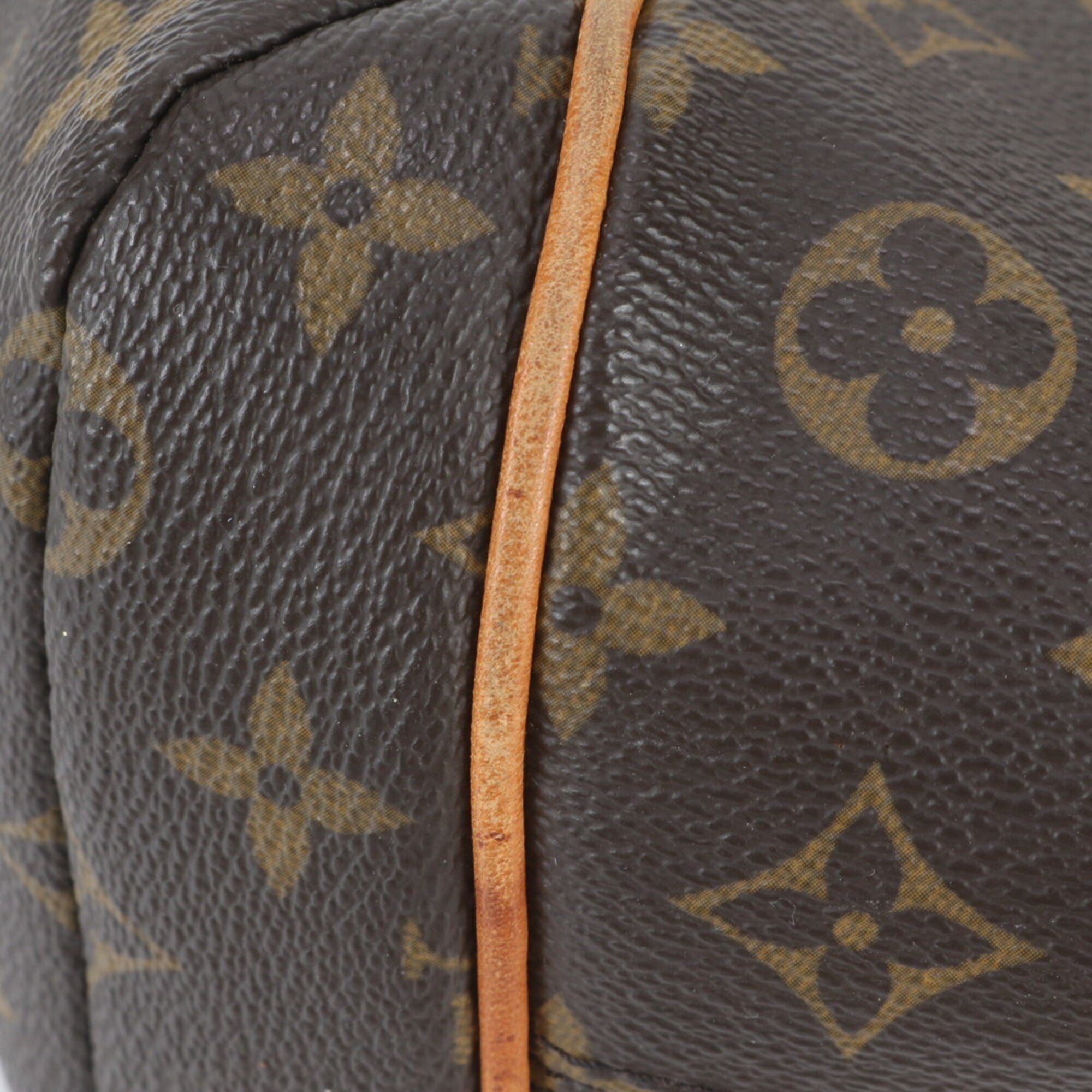 Louis Vuitton Brown Leather Coated Canvas Handbag Shoulder Bag Tote Bag (Pre-Owned)