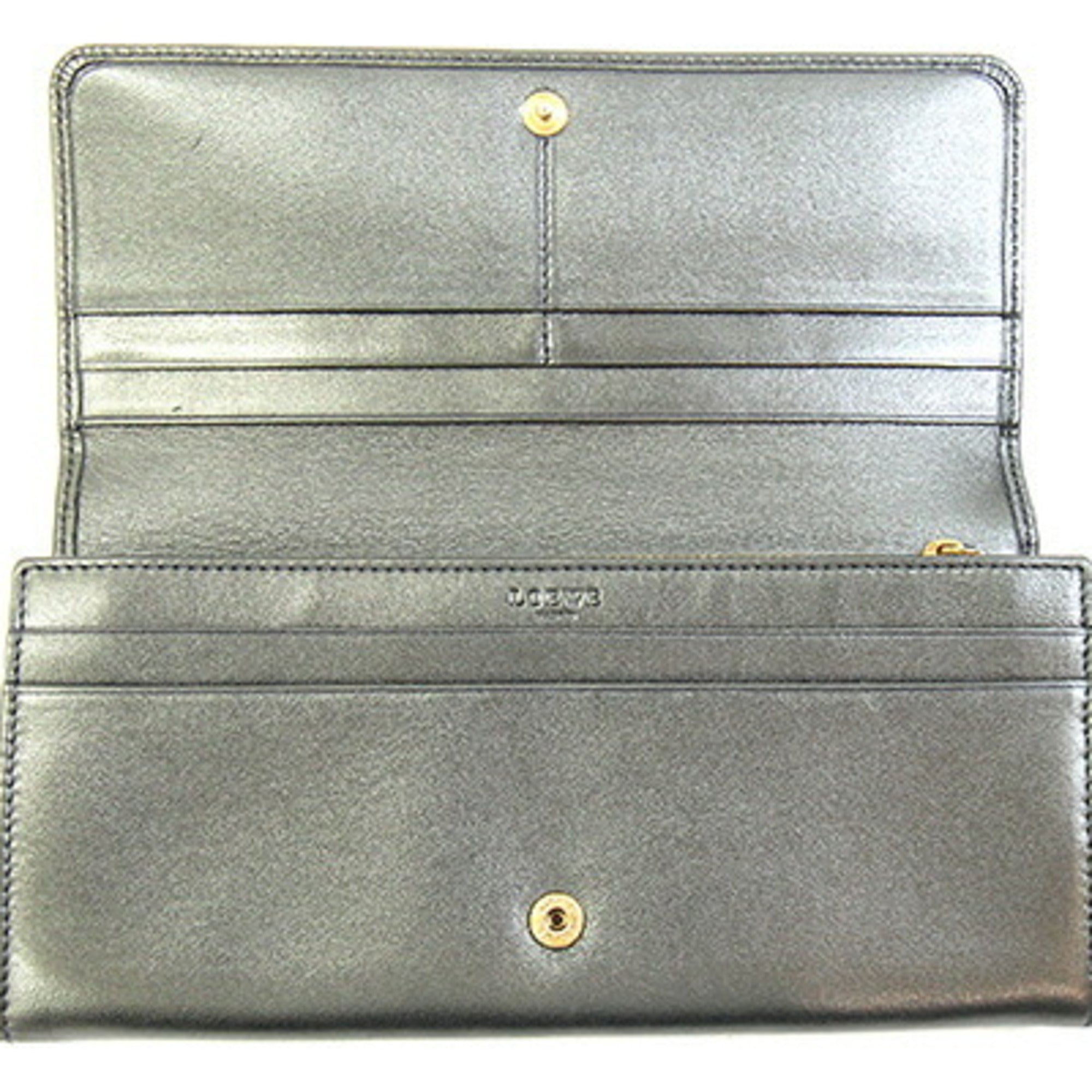 Loewe Metallic Green Leather Long Wallet (Bi-Fold) (Pre-Owned)