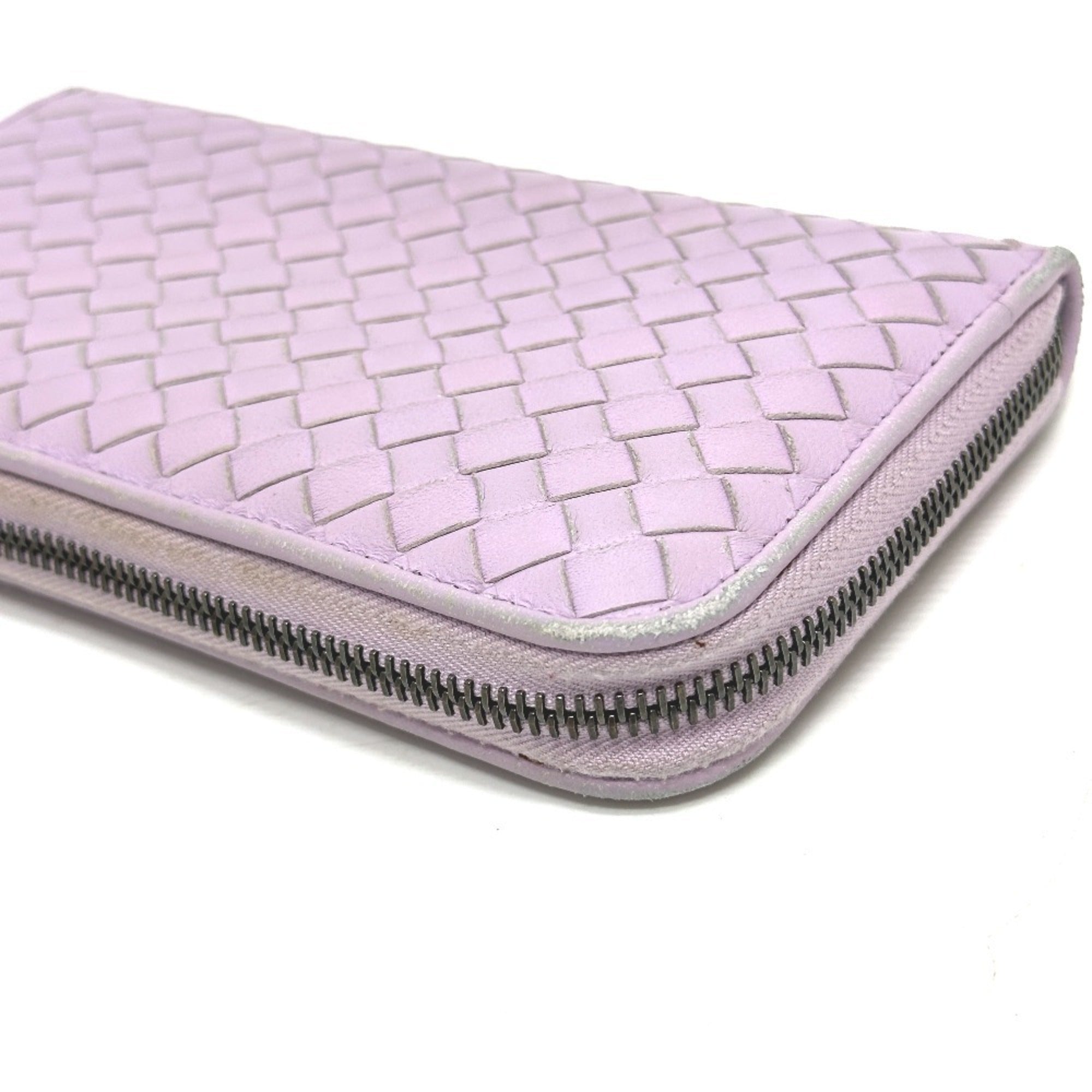 Bottega Veneta Purple Leather Long Wallet (Bi-Fold) (Pre-Owned)