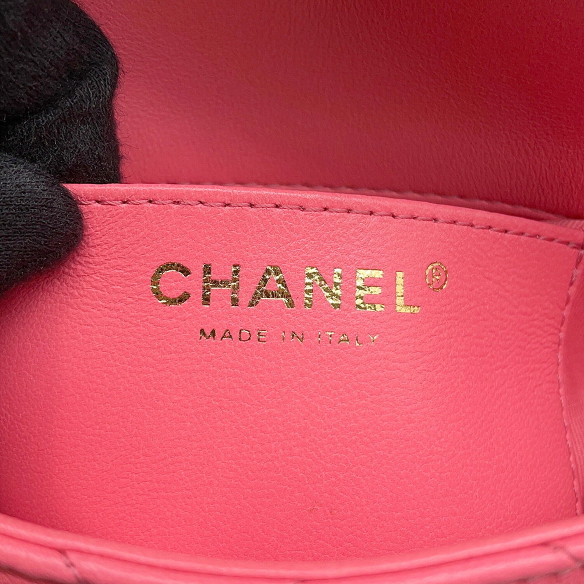 Chanel Pink Leather Handbag Shoulder Bag (Pre-Owned)