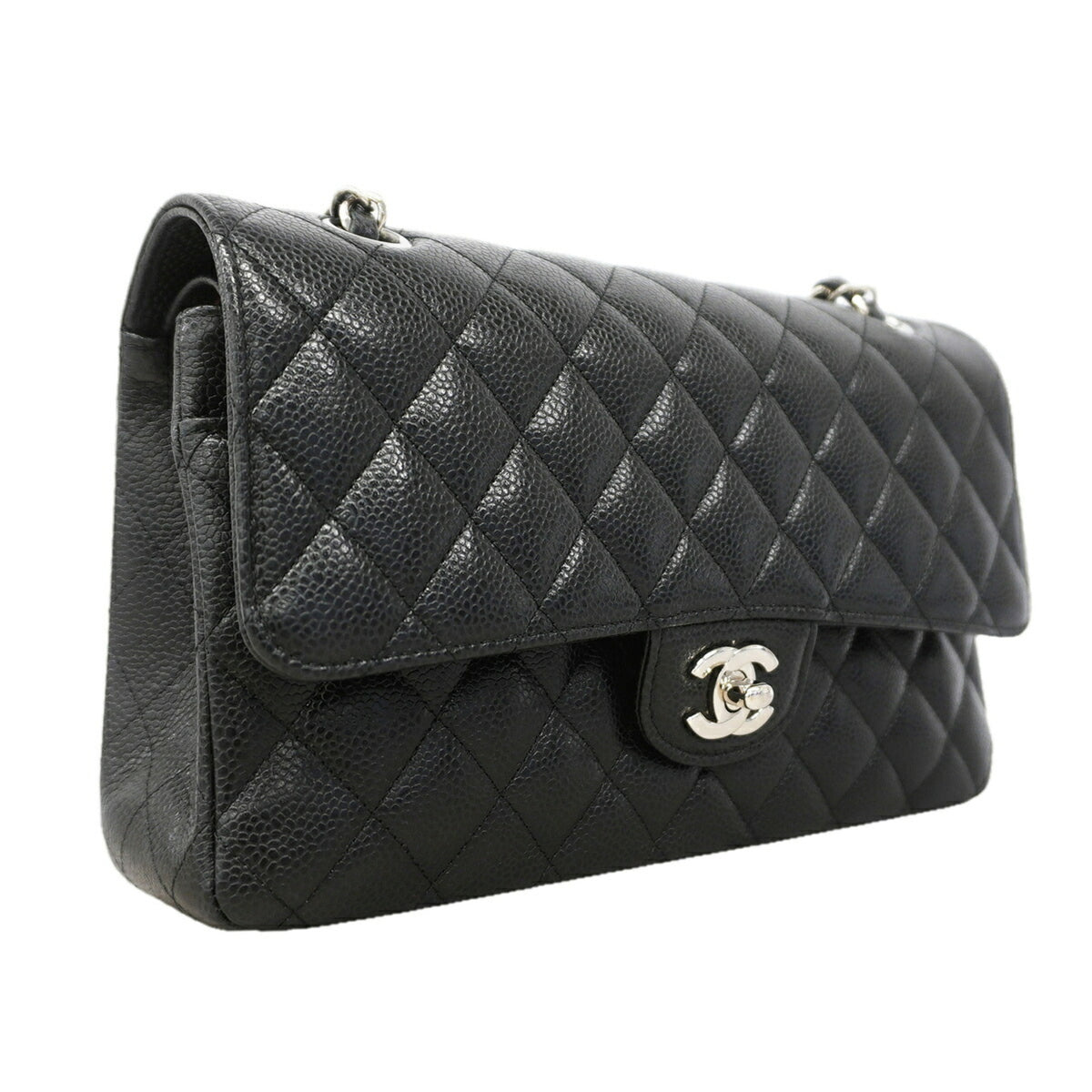 Chanel Black Grained Calfskin Shoulder Bag (Pre-Owned)