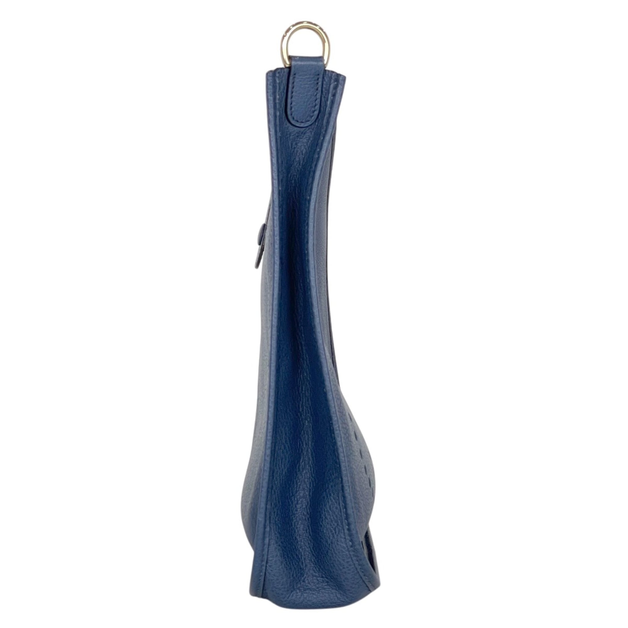 Hermes Evelyne Blue Leather Shoulder Bag (Pre-Owned)