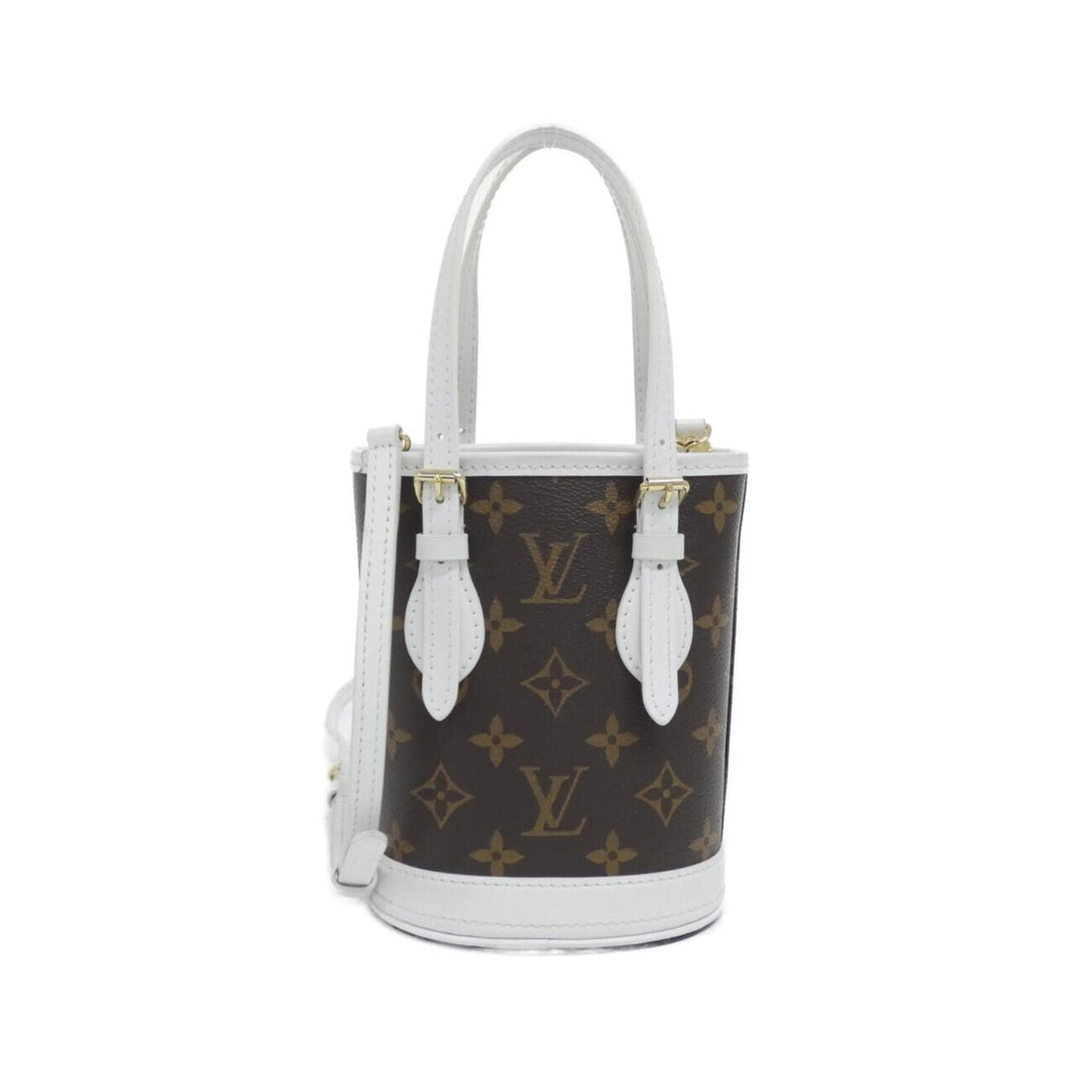Louis Vuitton Blanc Marron Monogram Monogram Leather Handbag (Pre-Owned)