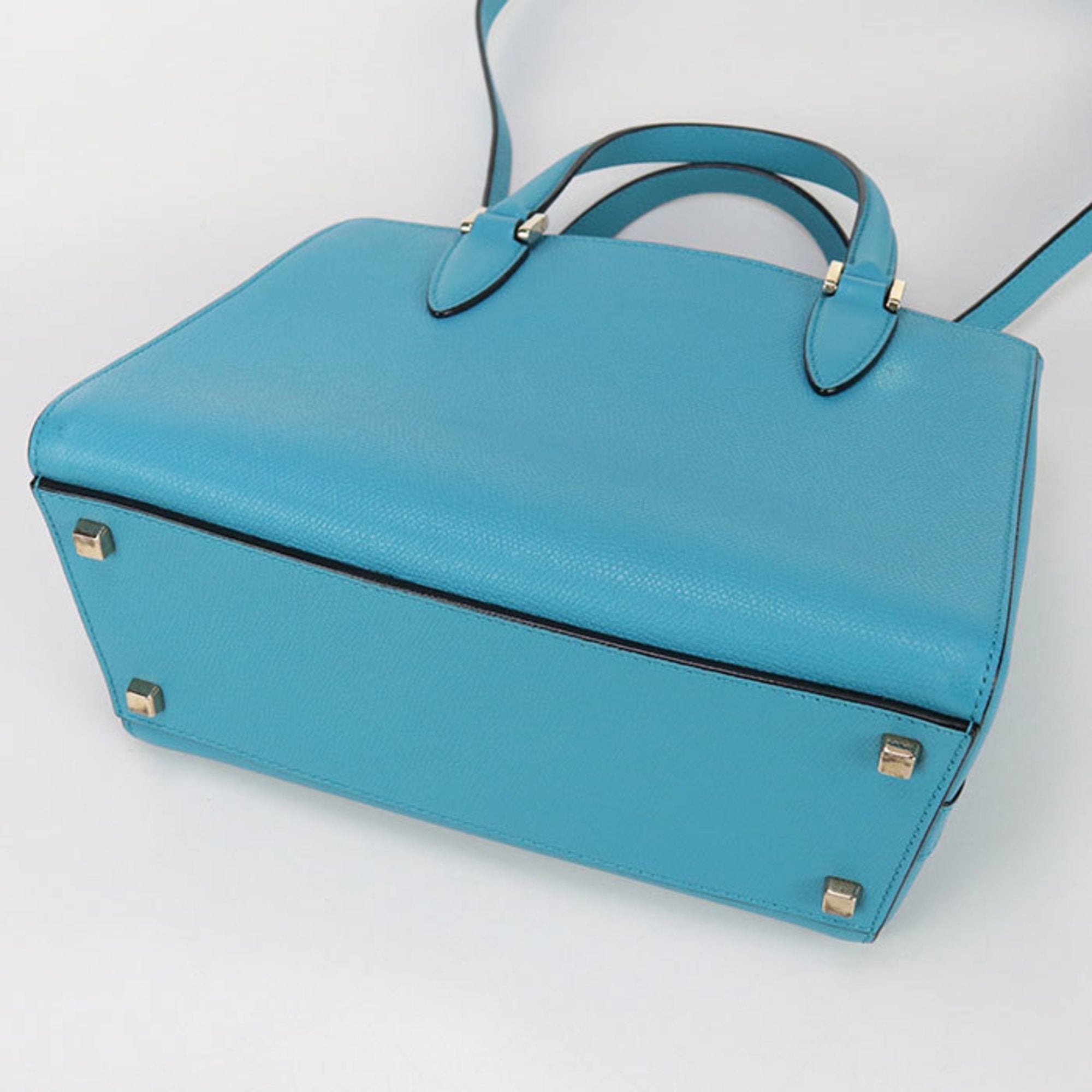 Valextra Blue Leather Handbag (Pre-Owned)