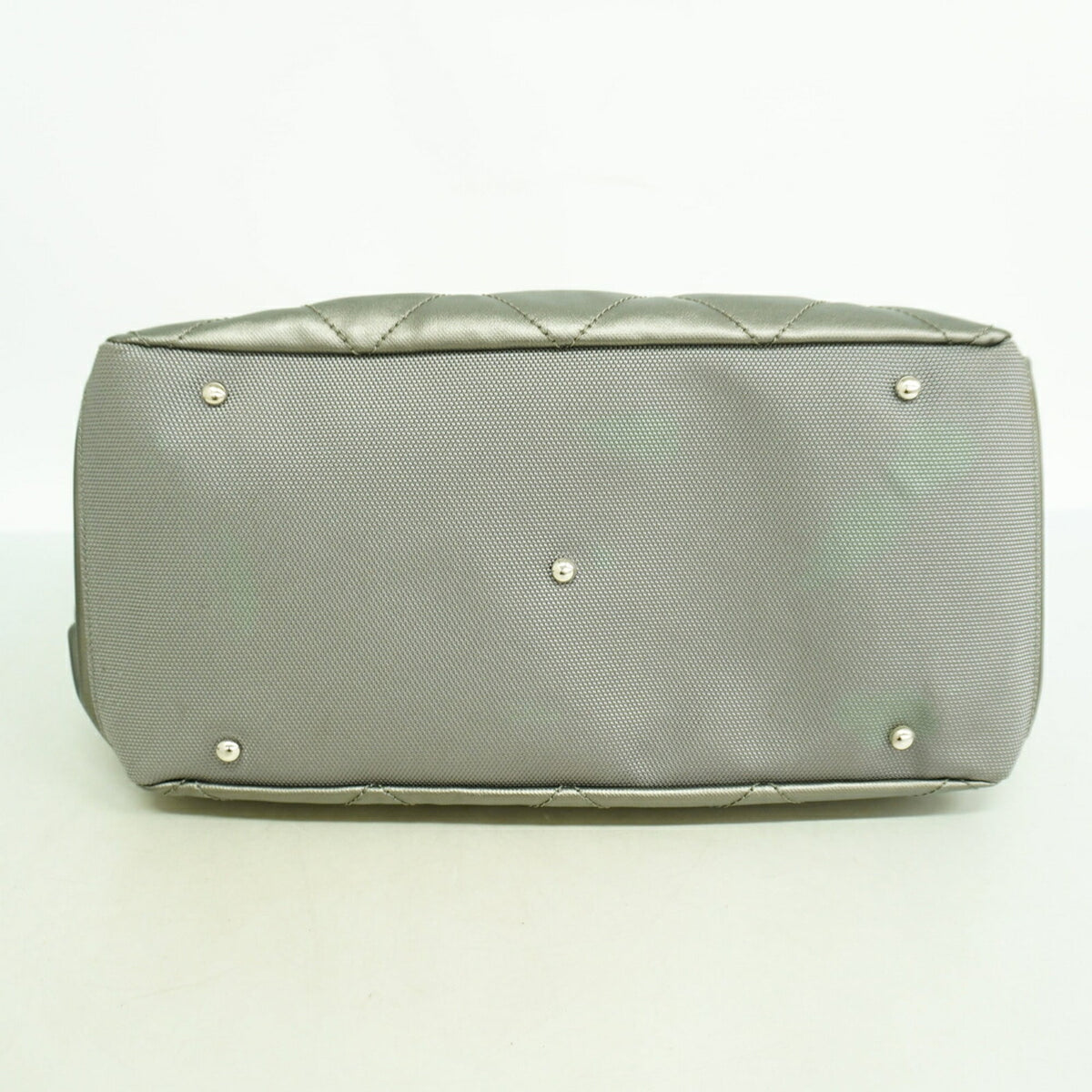 Chanel Gray Coated Canvas Shoulder Bag (Pre-Owned)