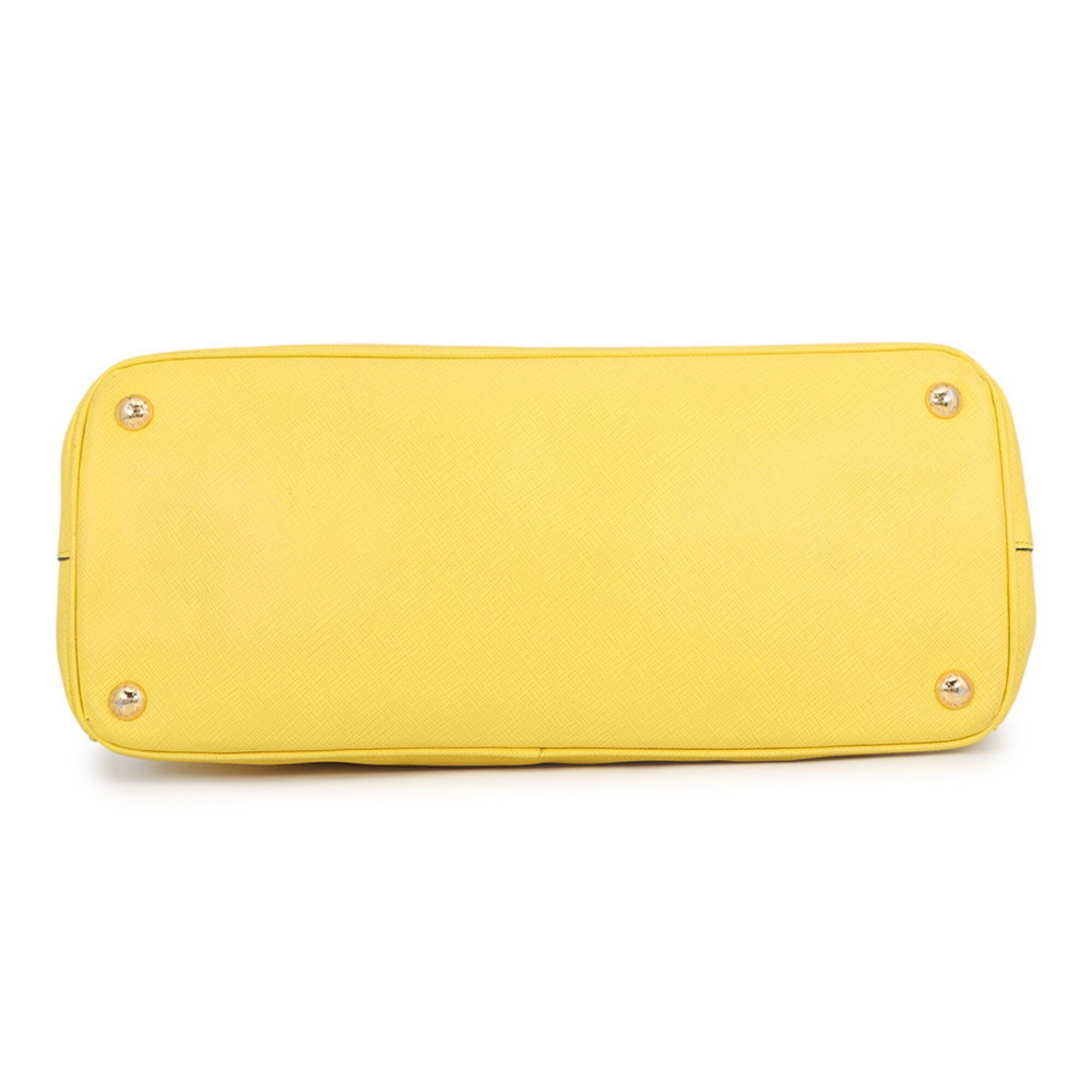 Prada Saffiano Yellow Leather Handbag (Pre-Owned)