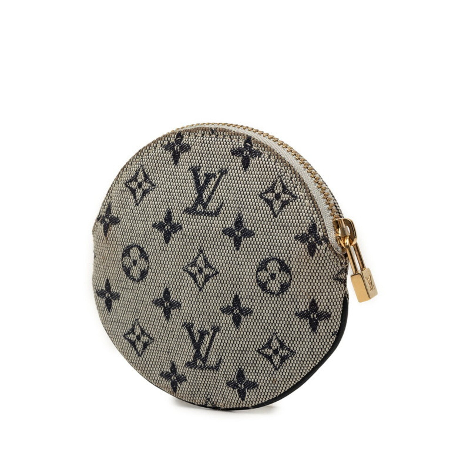 Louis Vuitton Navy Canvas Leather Coin Purse/Coin Case (Pre-Owned)
