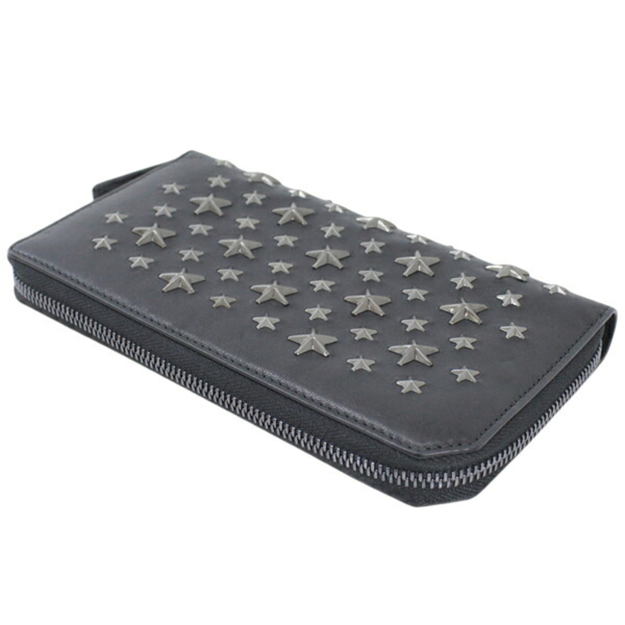 Jimmy Choo Black Leather Long Wallet (Bi-Fold) (Pre-Owned)