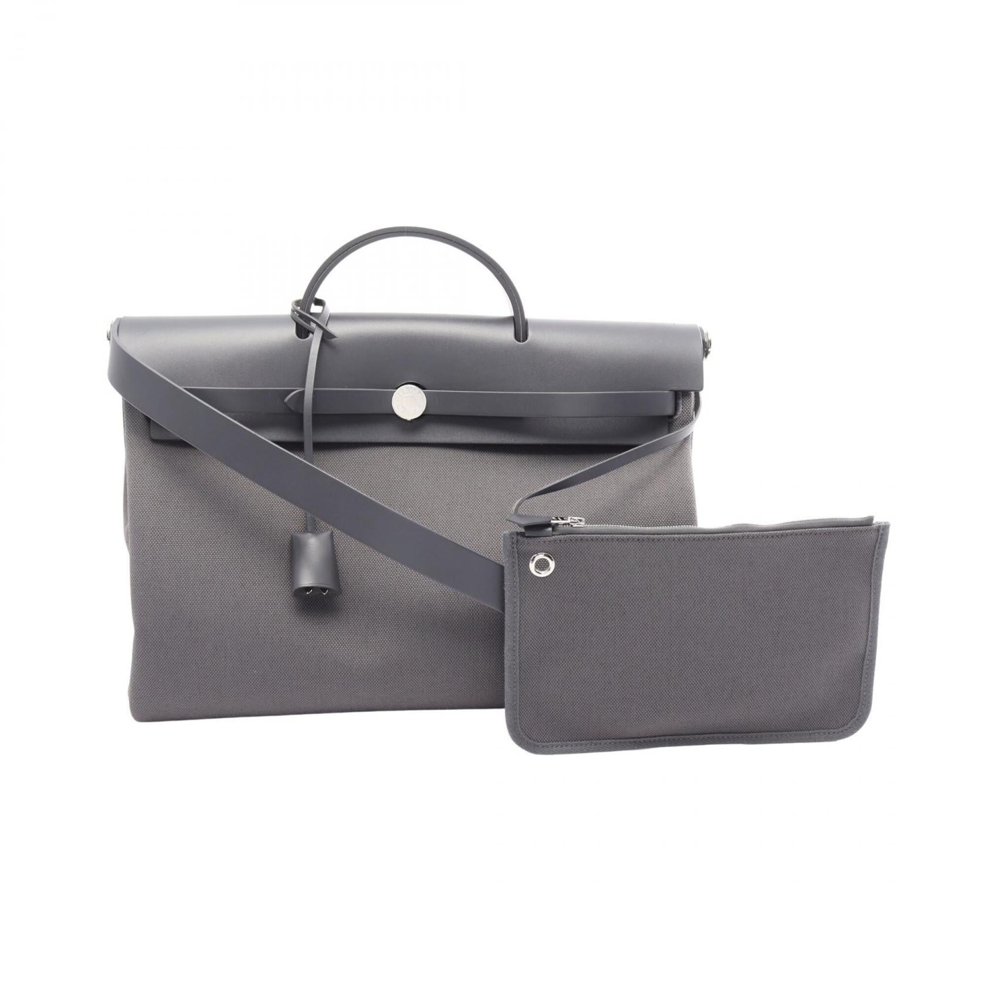 Hermes Gray Toile H Handbag (Pre-Owned)