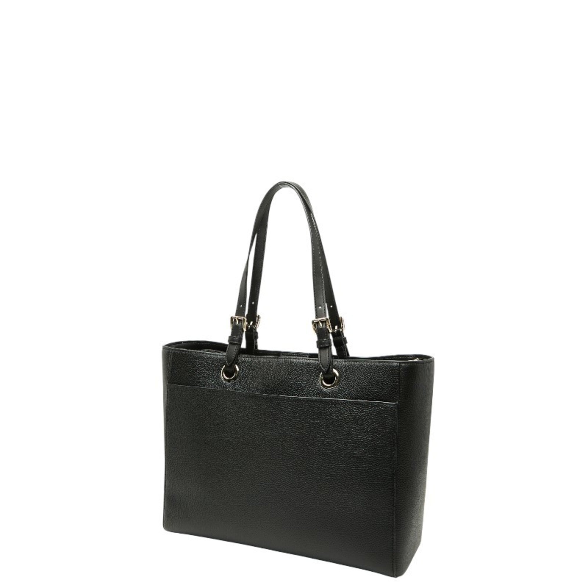 Michael Kors Black Leather Handbag Tote Bag (Pre-Owned)