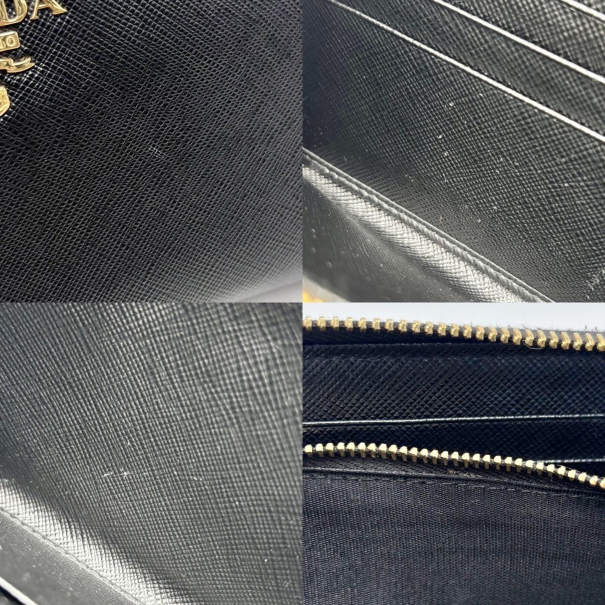 Prada Black Leather Long Wallet (Bi-Fold) (Pre-Owned)