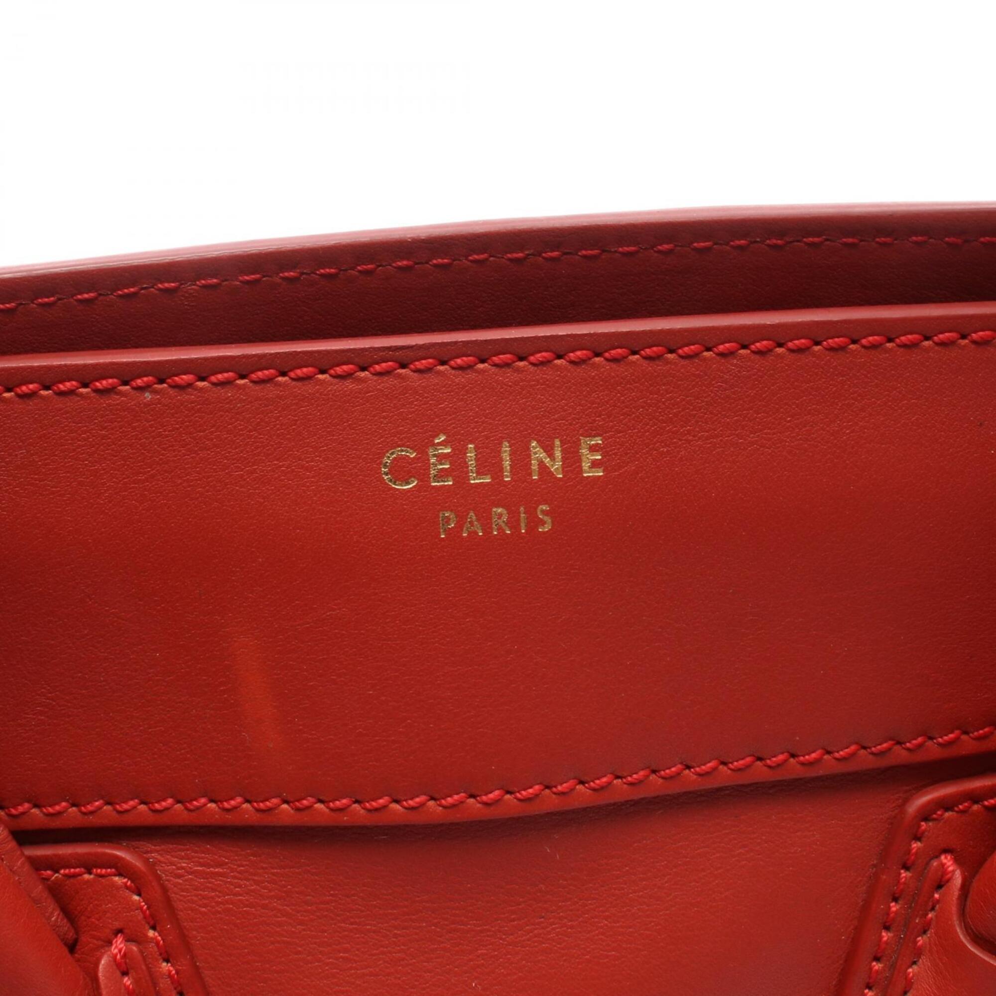Celine Red Color Leather Handbag (Pre-Owned)