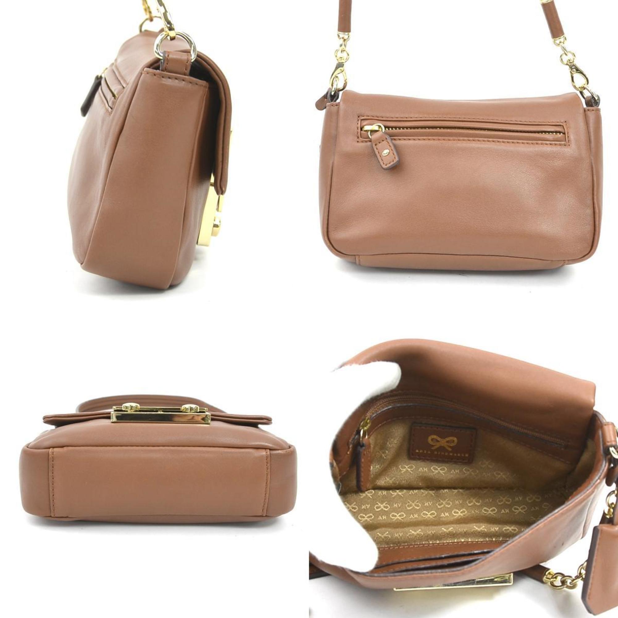 Anya Hindmarch Brown Leather Shoulder Bag (Pre-Owned)