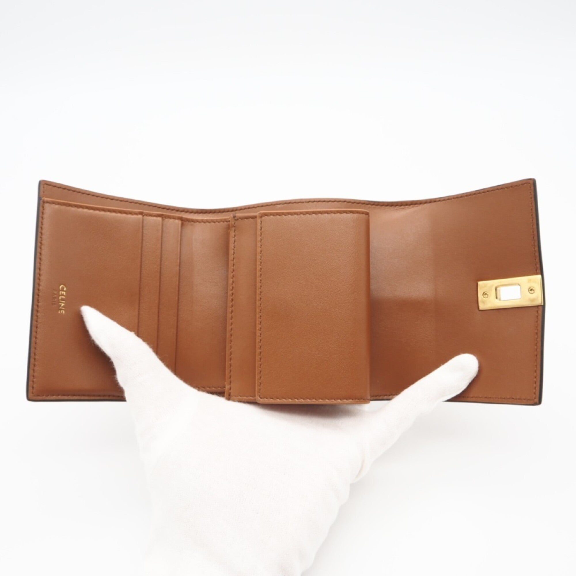 Celine Brown Leather Wallet (Tri-Fold) (Pre-Owned)