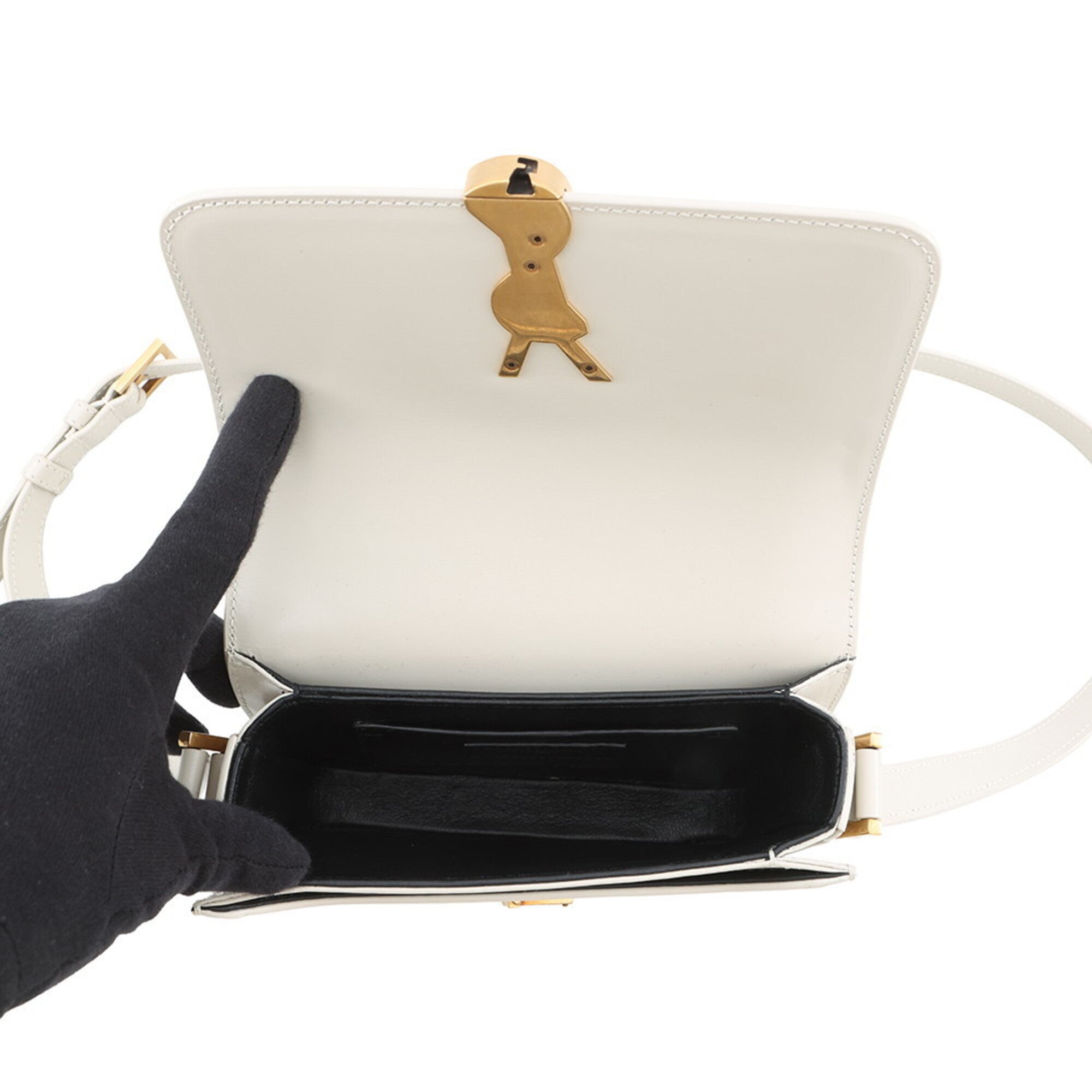 Saint Laurent Ivory White Leather Handbag Shoulder Bag (Pre-Owned)