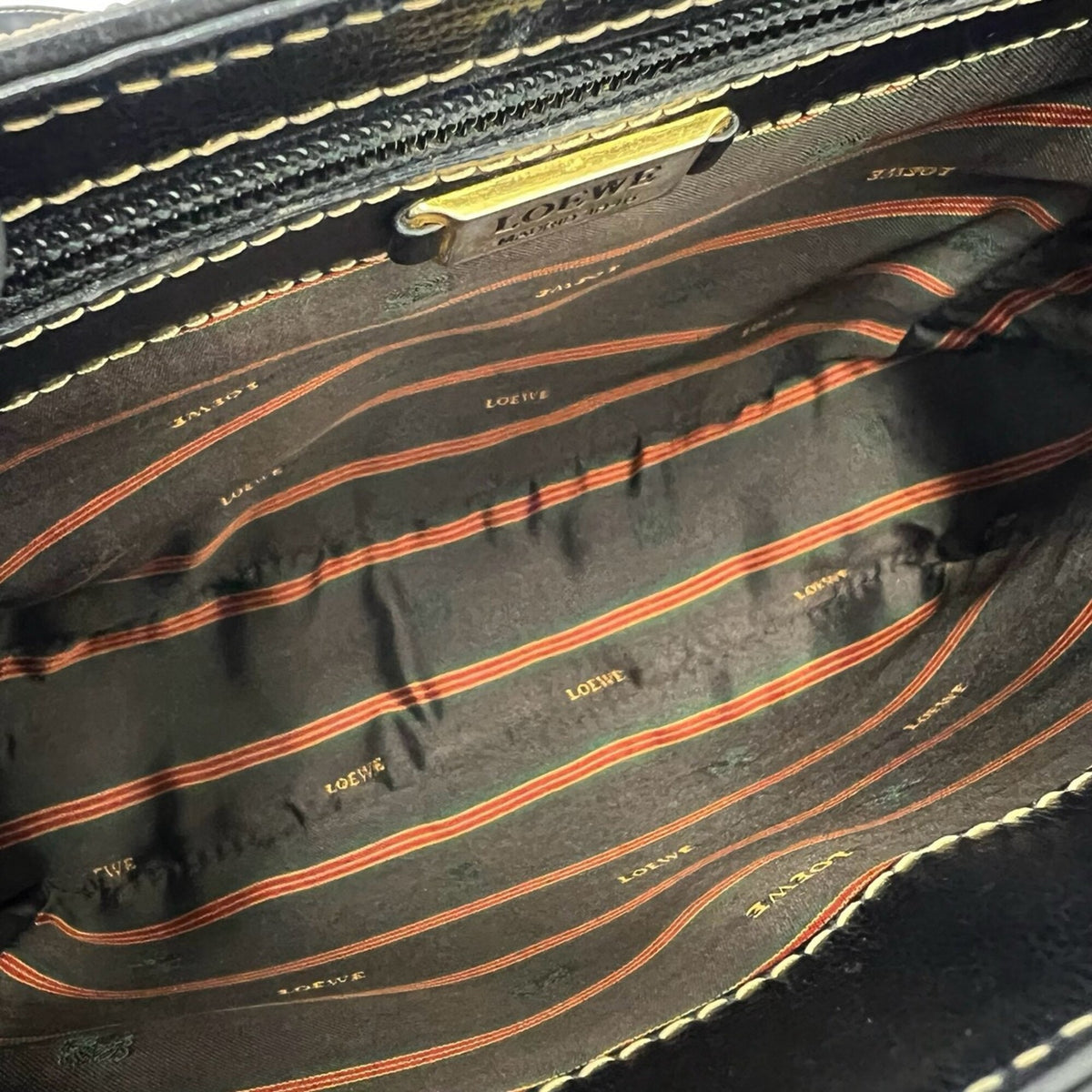 Loewe Black Brown Leather Crossbody Bag Pochette Shoulder Bag (Pre-Owned)